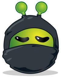 Smiley green alien black ninja.svg