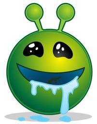 Smiley green alien droling.svg