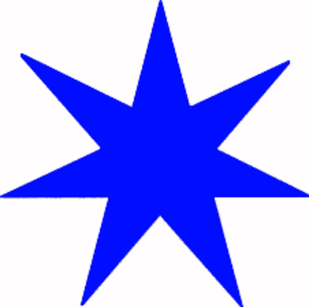 Восьмиугольная голубая звезда