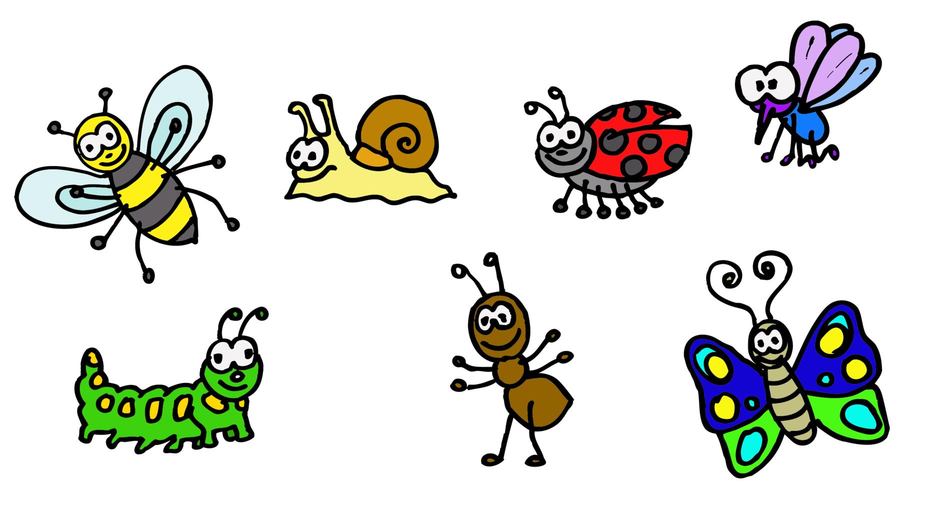 Цветные насекомые для детей