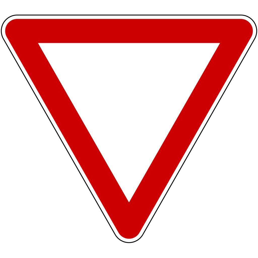Знак Уступи дорогу на прозрачном фоне