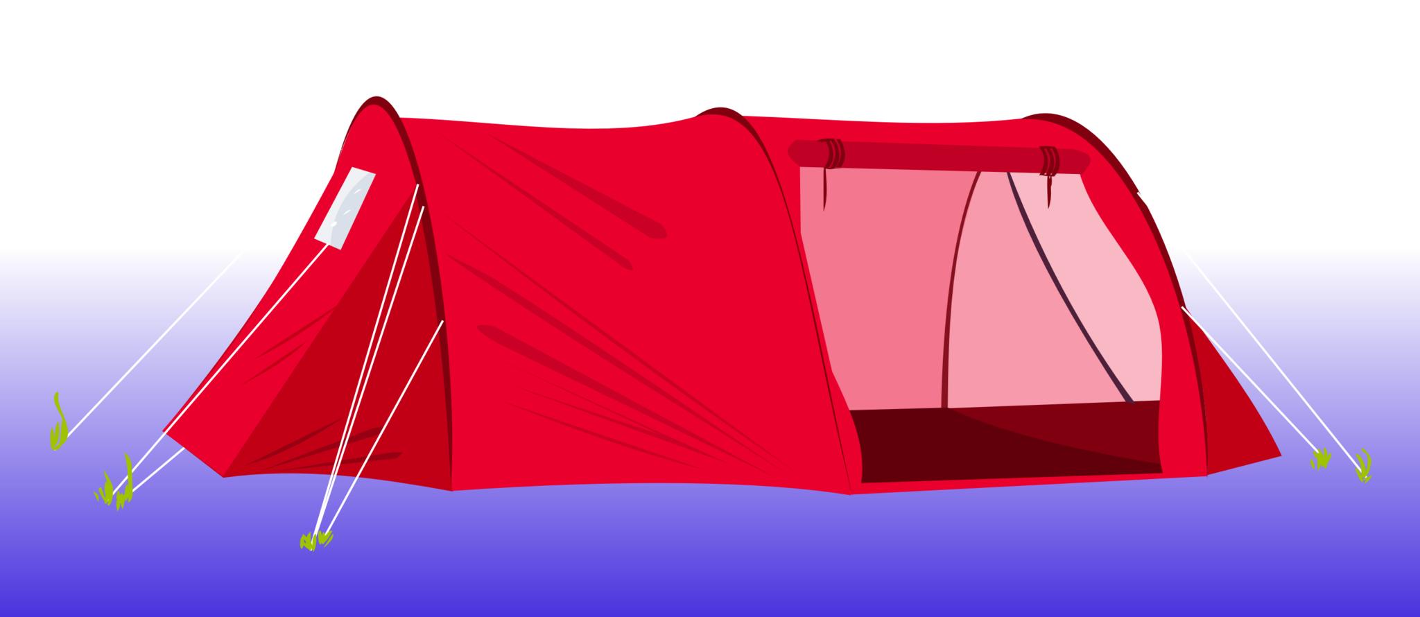 Палатка красная рисованная