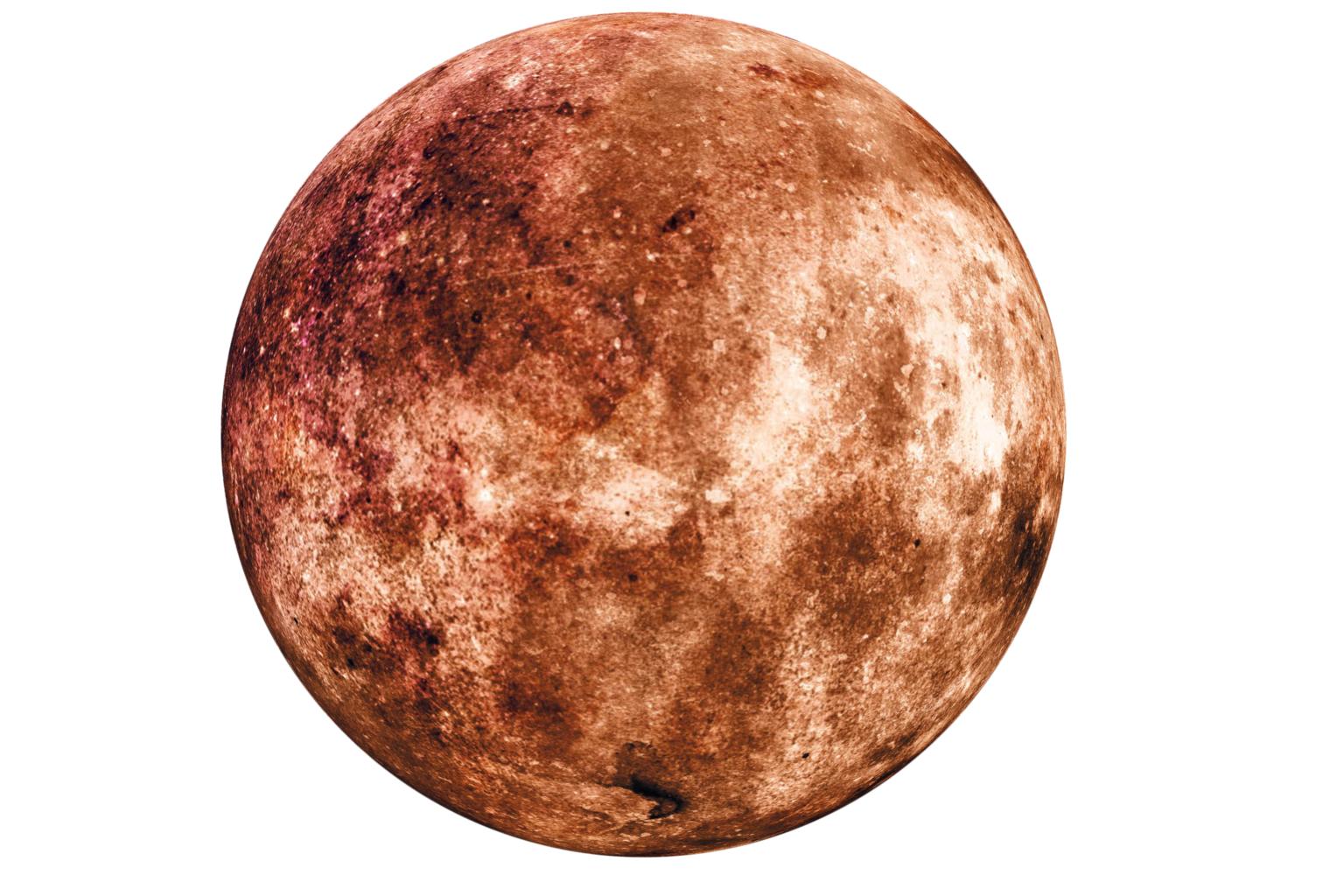 Планета Меркурий на белом фоне