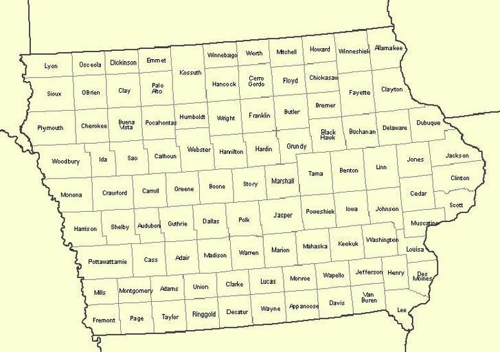 Free Images - iowa counties with names