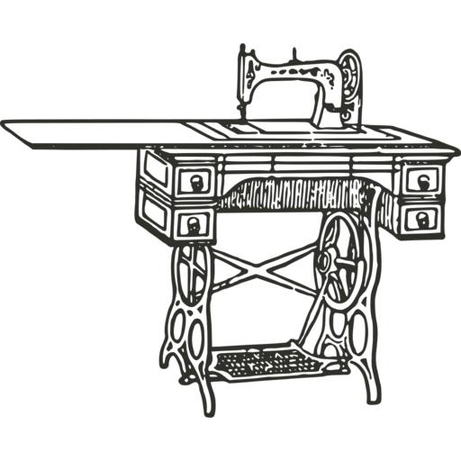 Швейная машинка на столе рисунок
