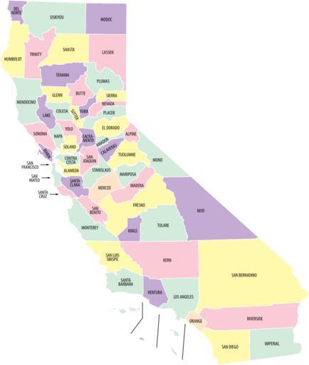 Free Images - california county map labeled 0