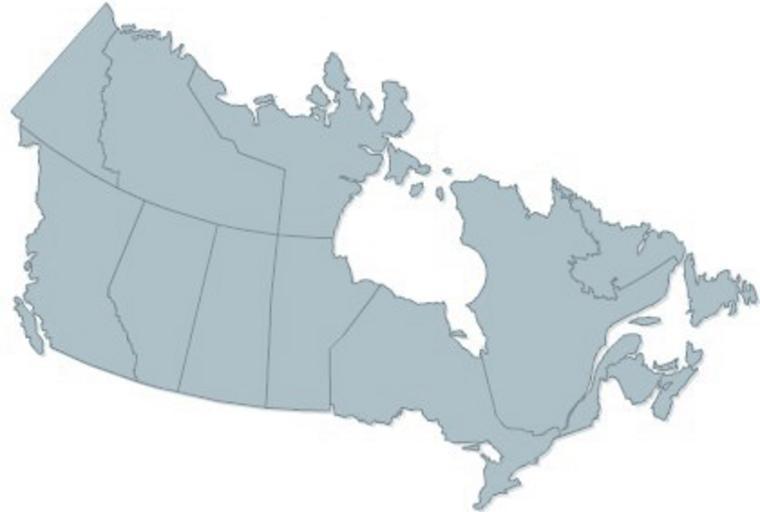 Canada location. Geo-climate Regions of Canada Map. Where is located Canada.