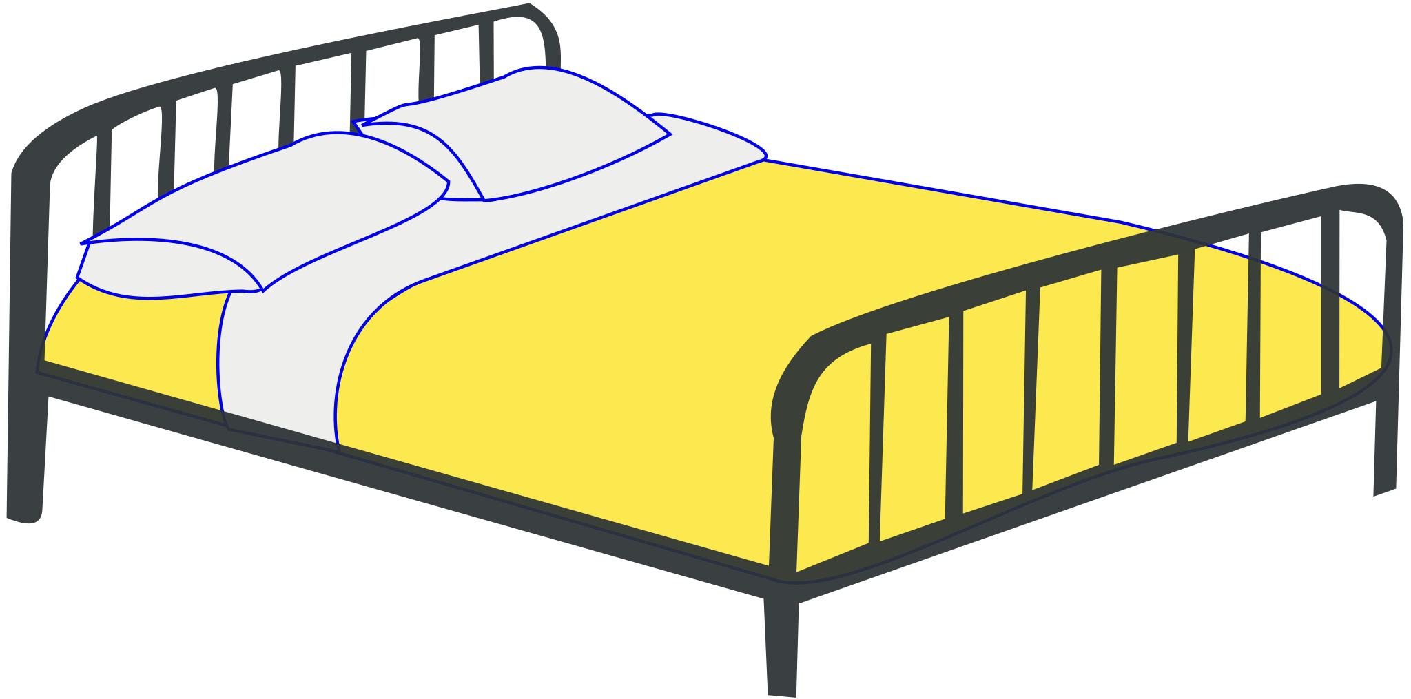 Желтая кровать рисованный