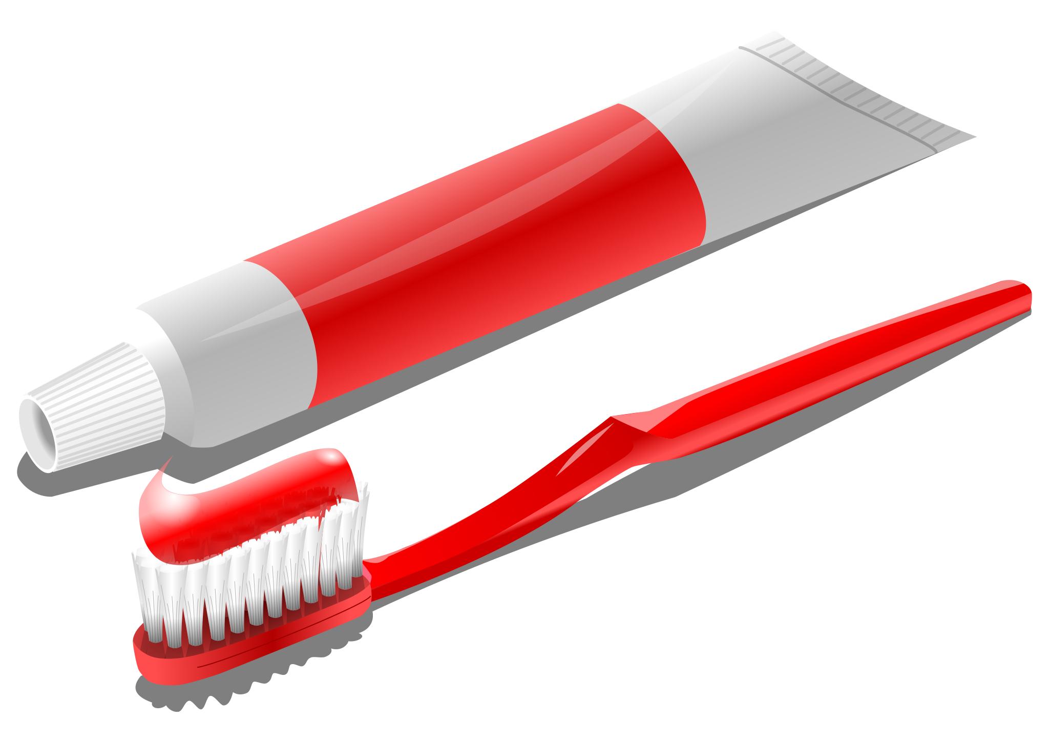 Зубная паста и щетка вектор