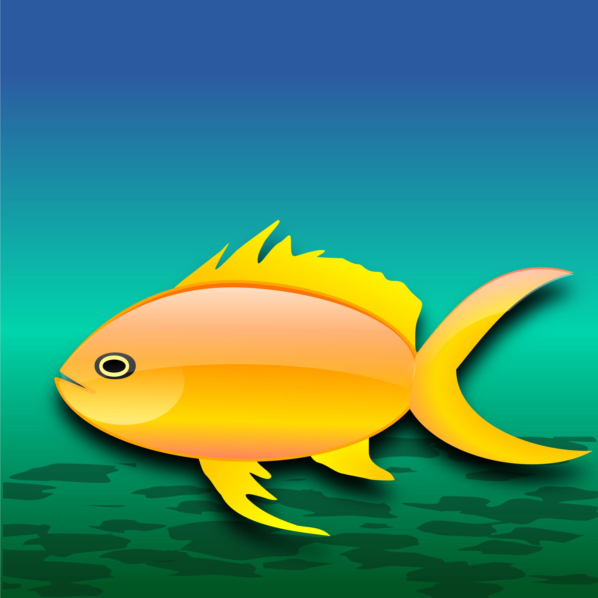 Рыба на зеленом фоне