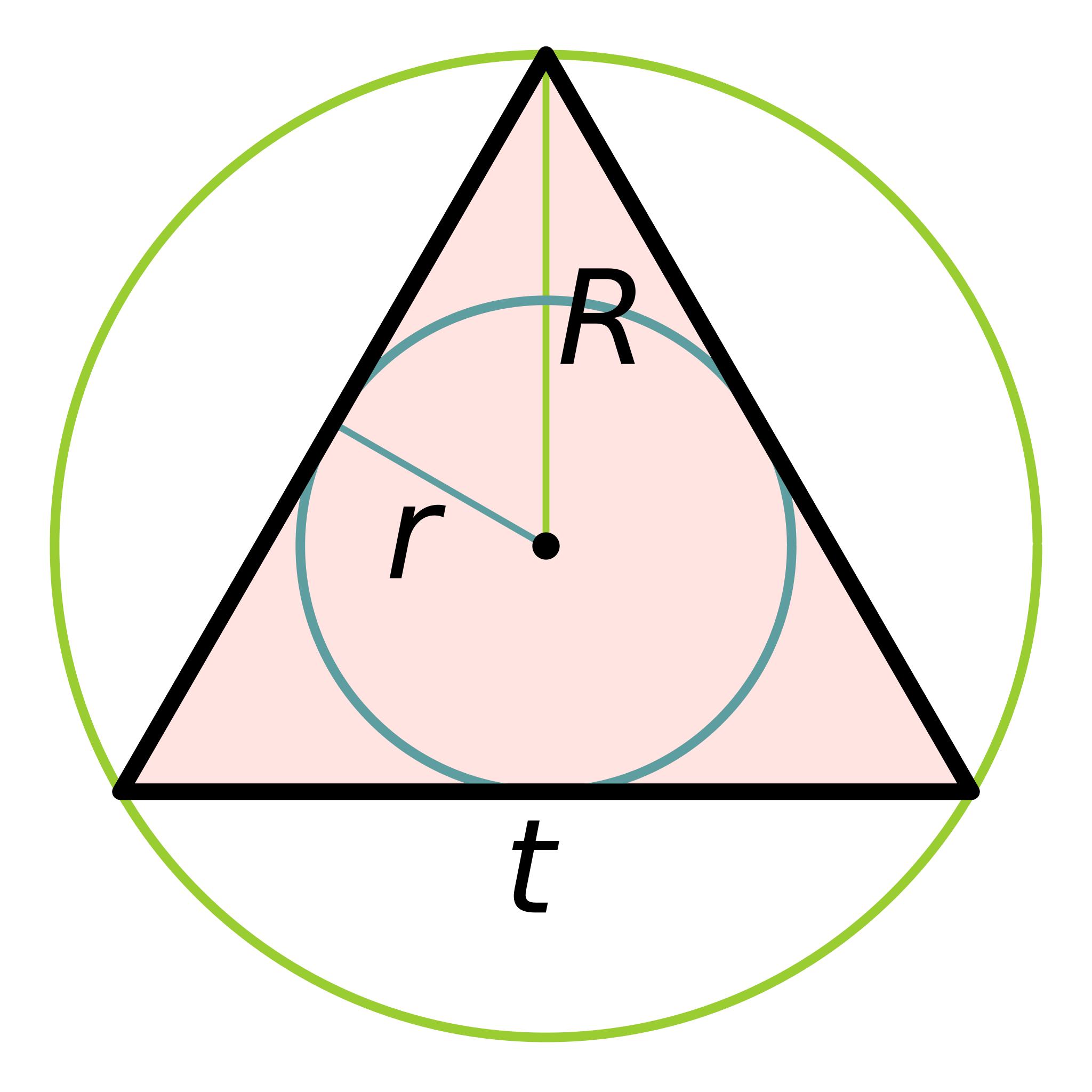Равносторонний треугольник вписанный в окружность