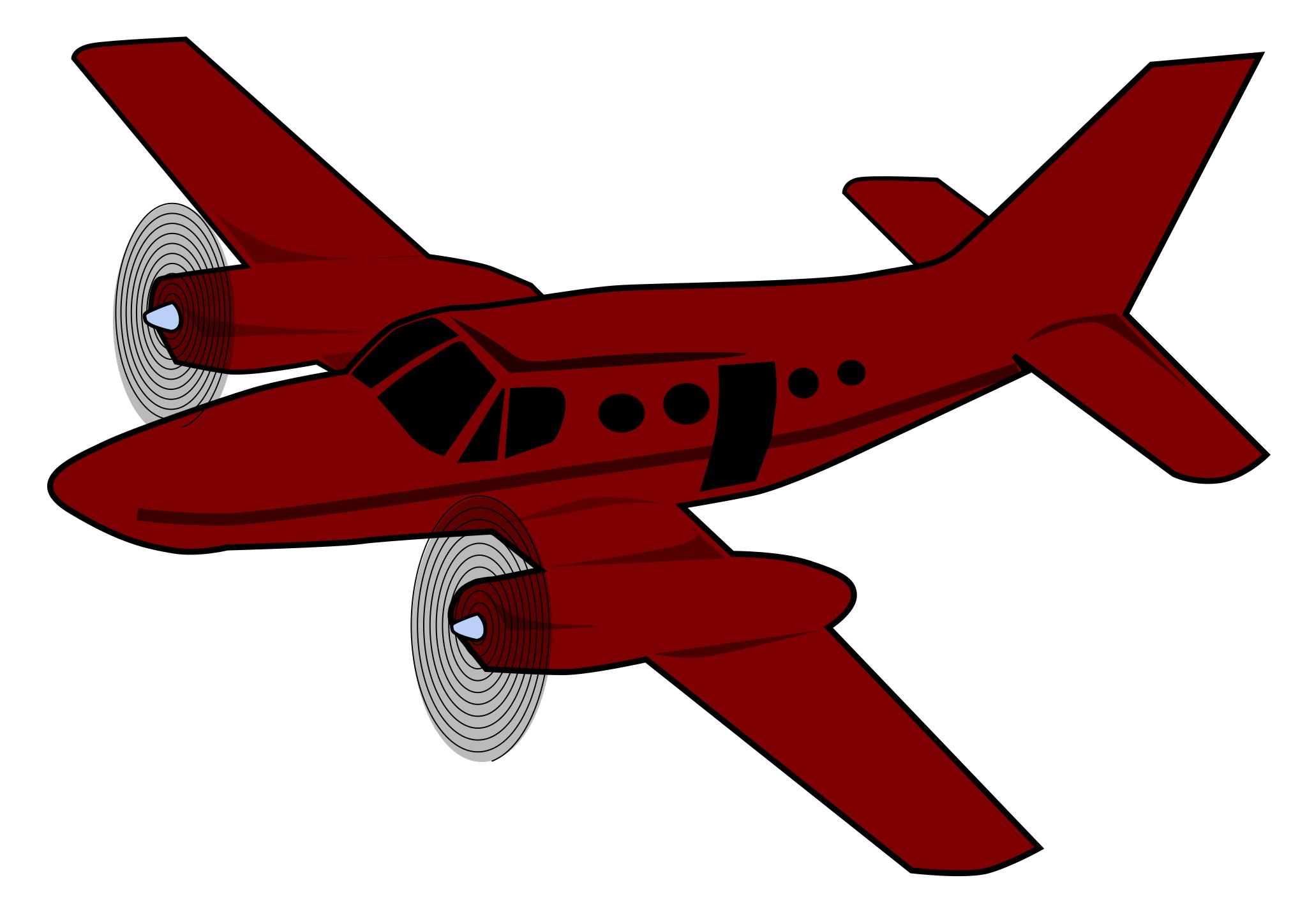 Самолет красный нарисованный