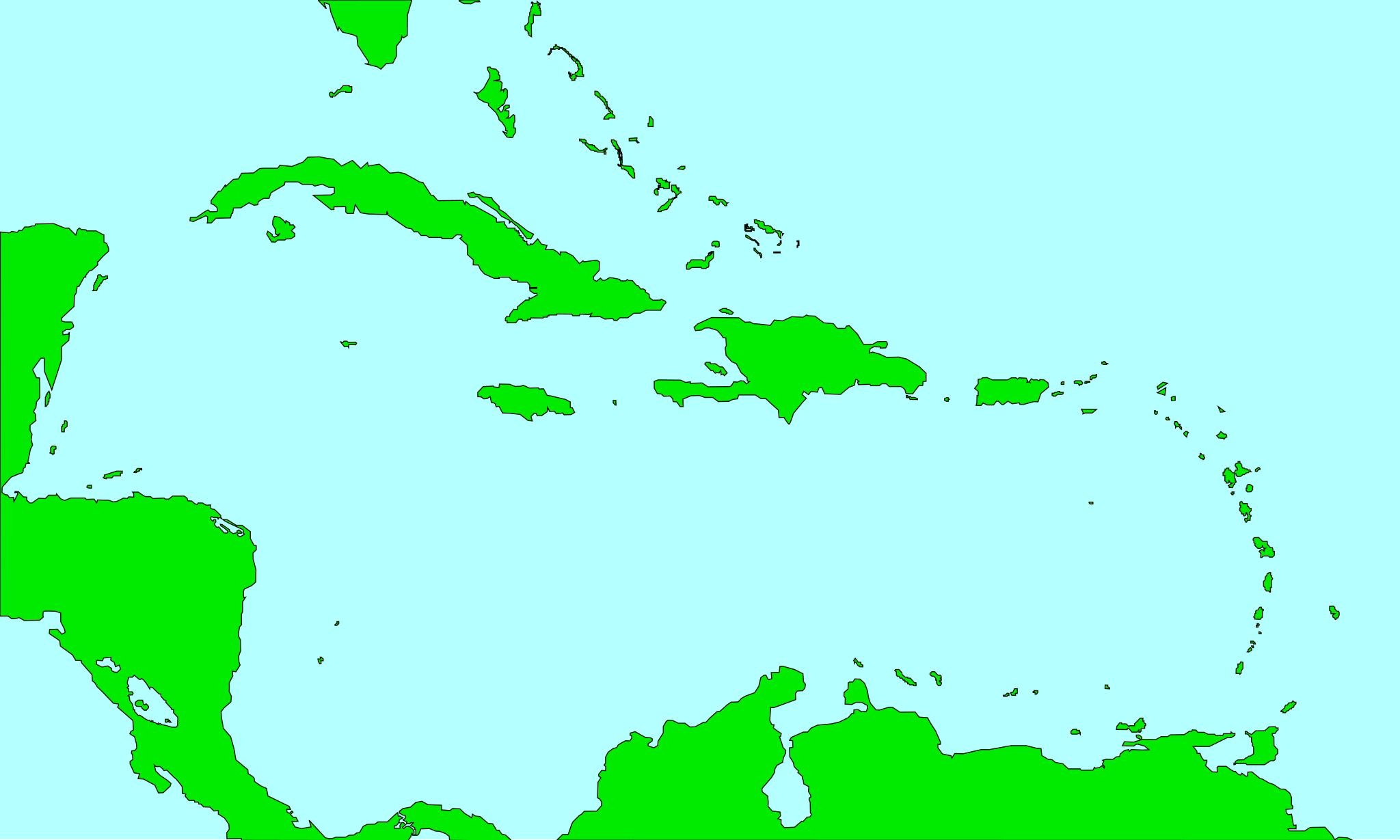 Карибские острова на карте