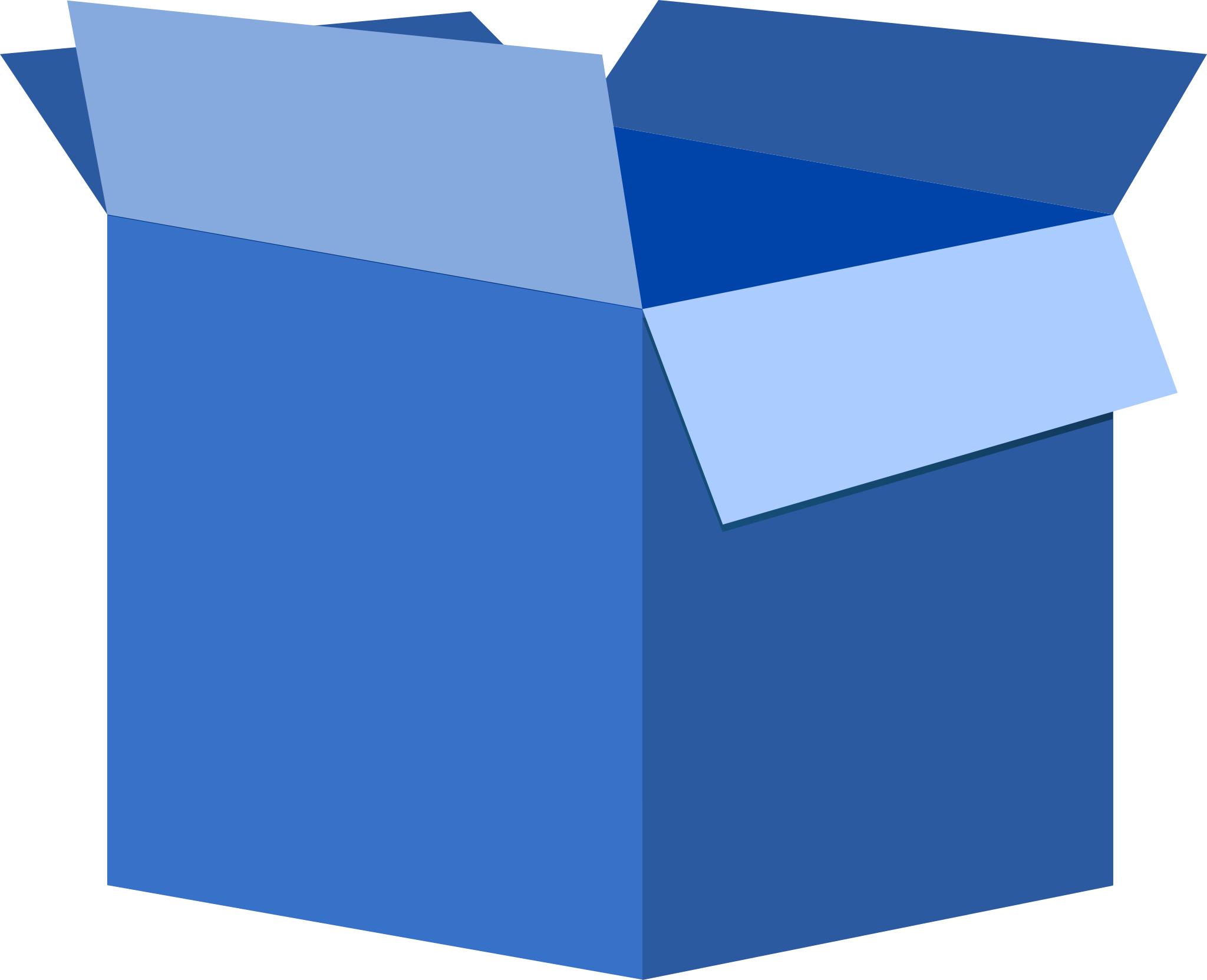Синяя коробка на прозрачном фоне