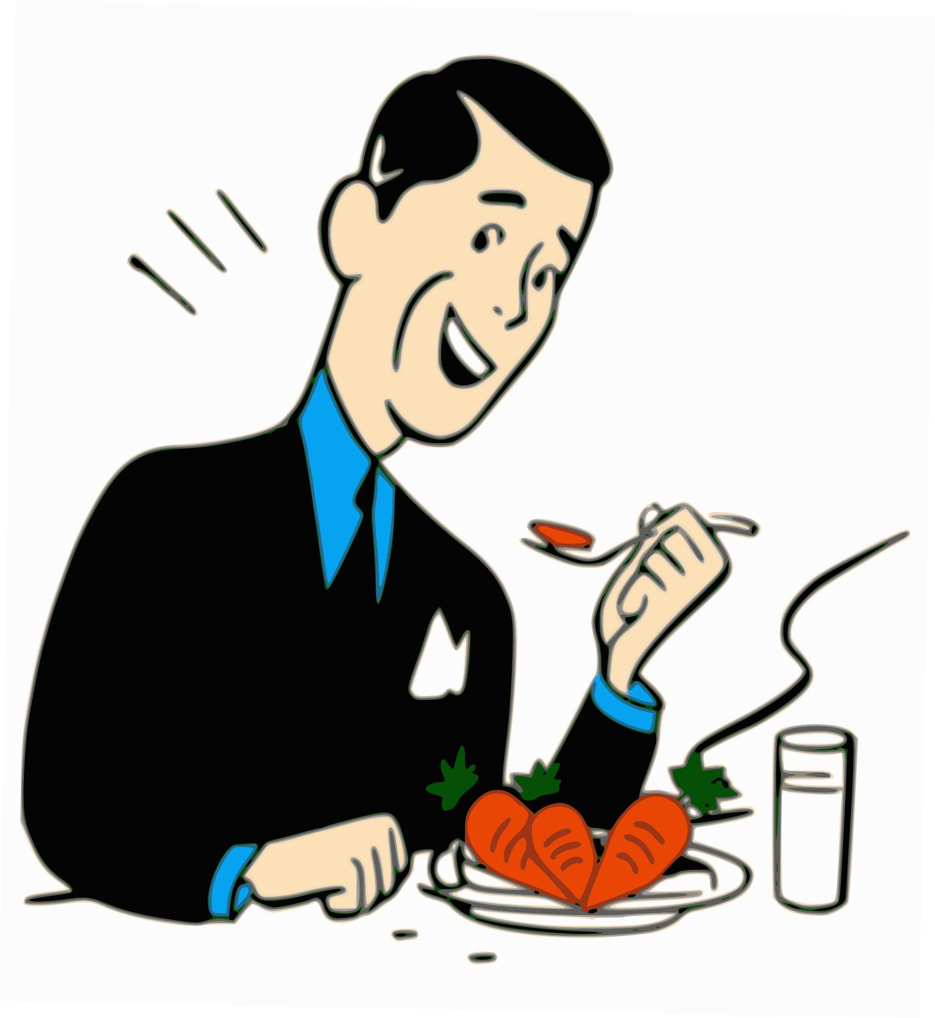 Человек ест иллюстрация