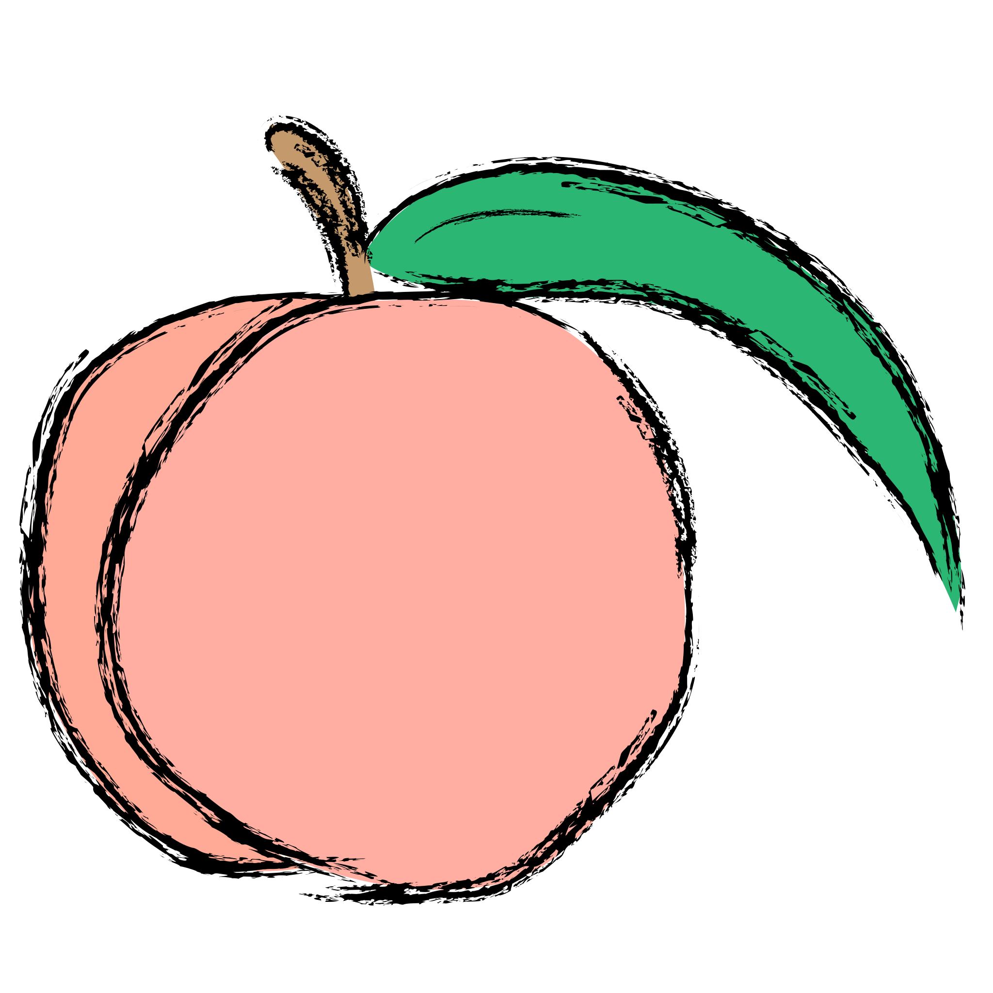 Персик рисунок для срисовки
