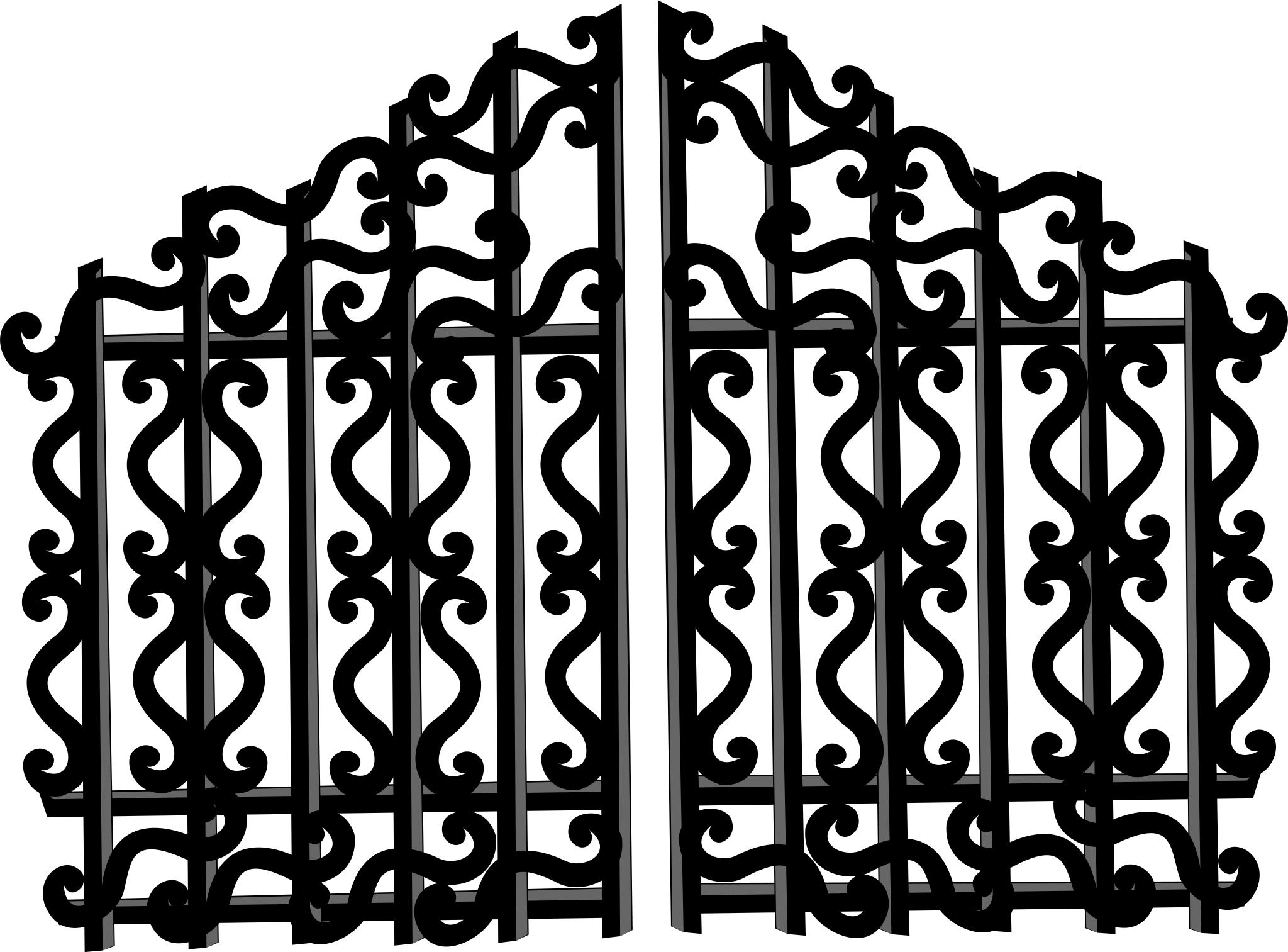 Кованые ворота без фона