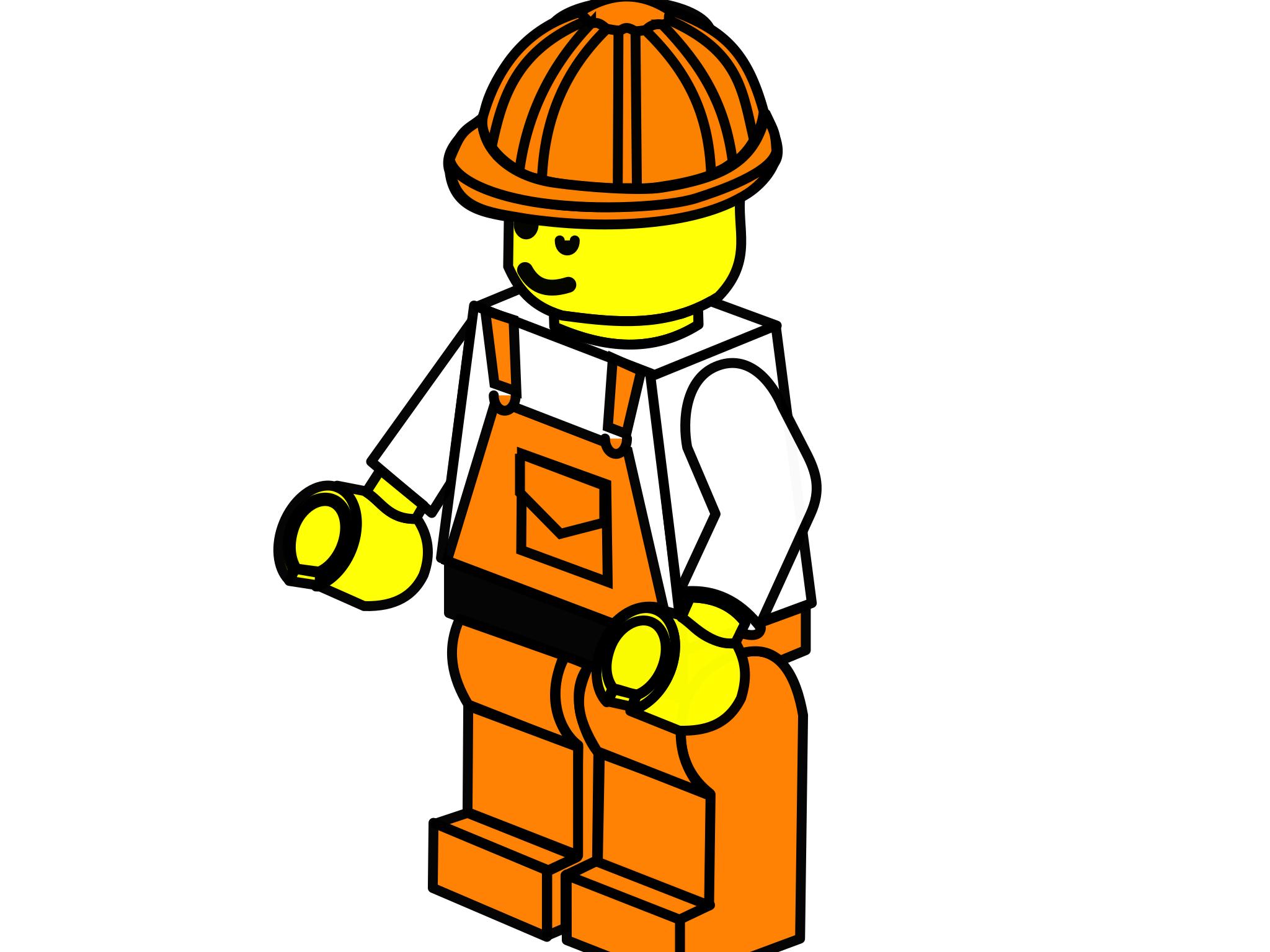 Лего человечки строители на прозрачном фоне