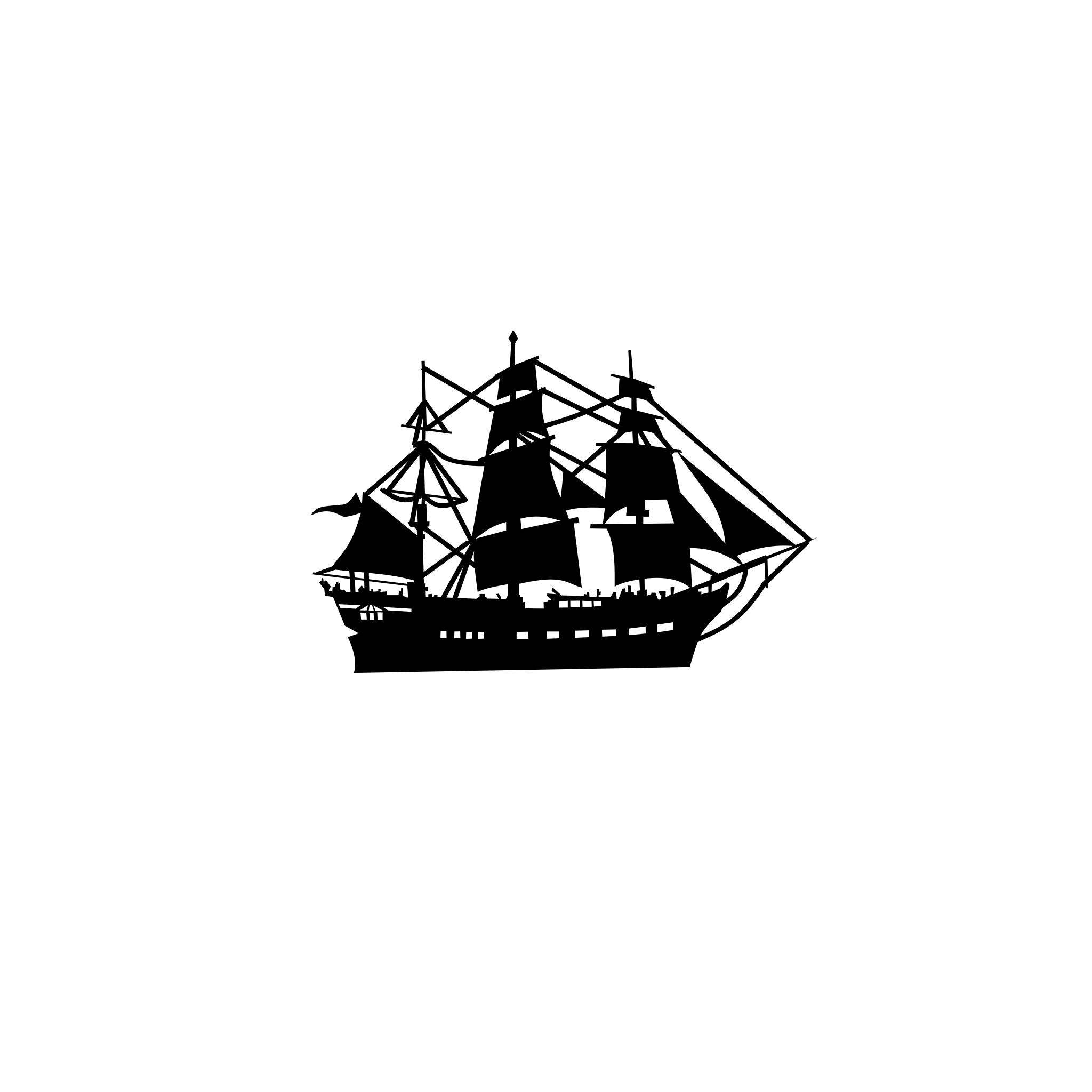 Кораблик на черном фоне