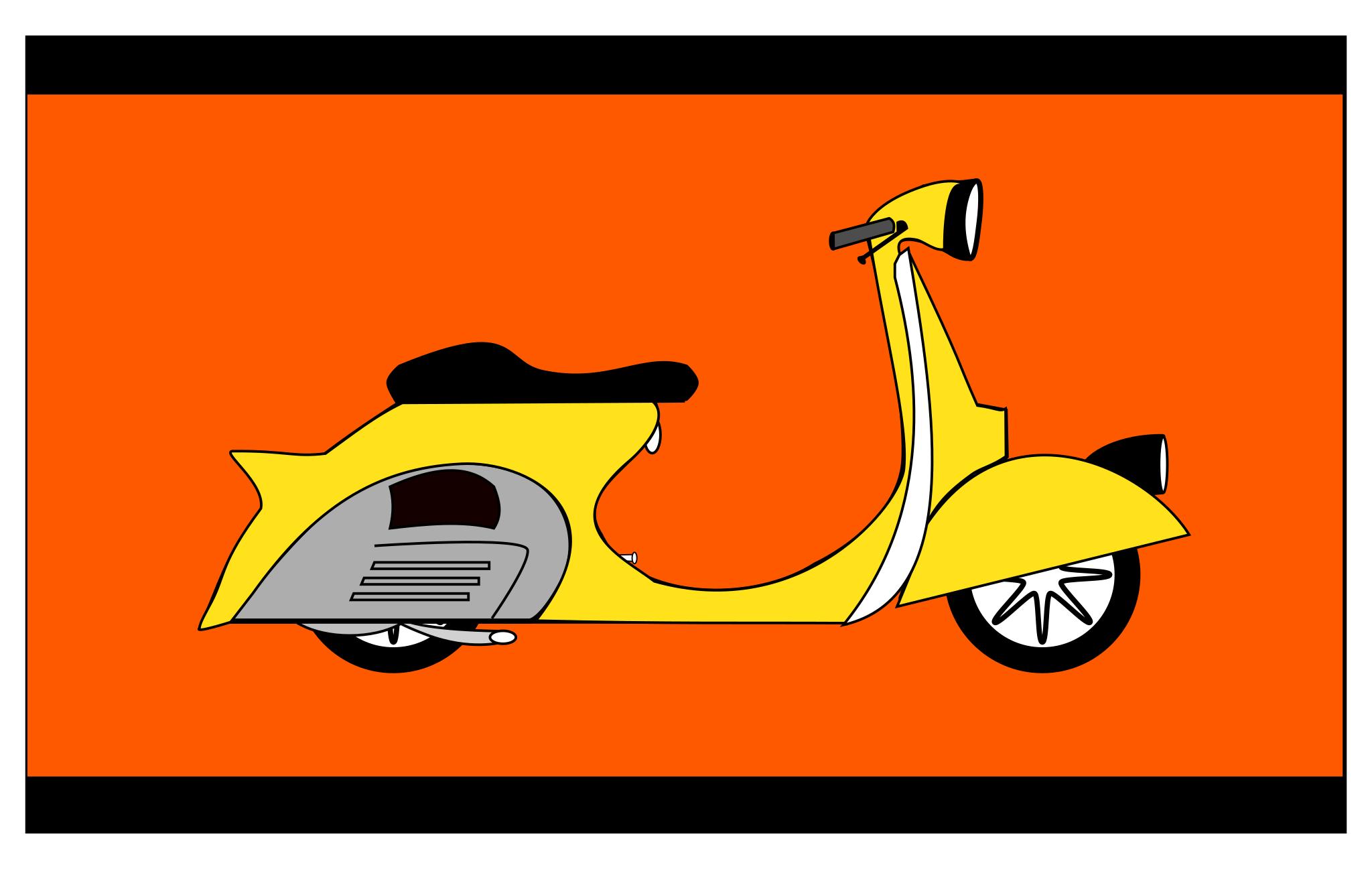 Мультяшный транспорт скутер