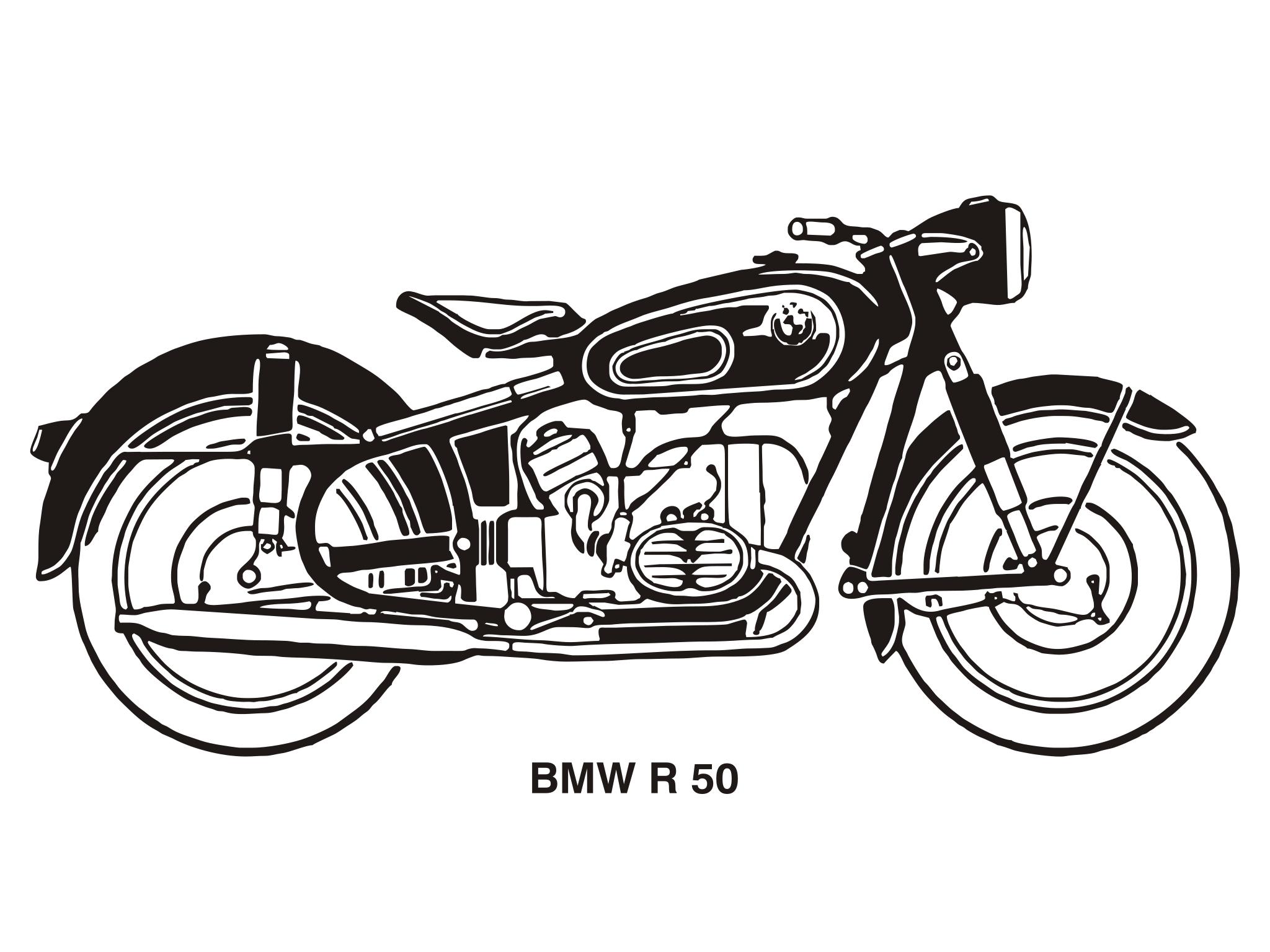 Силуэт мотоцикла BMW R!& 