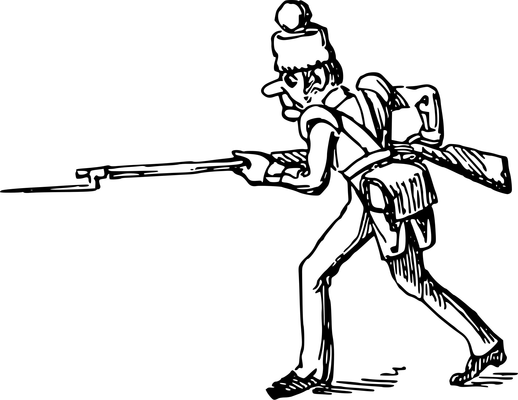 Солдат с пушкой рисунок
