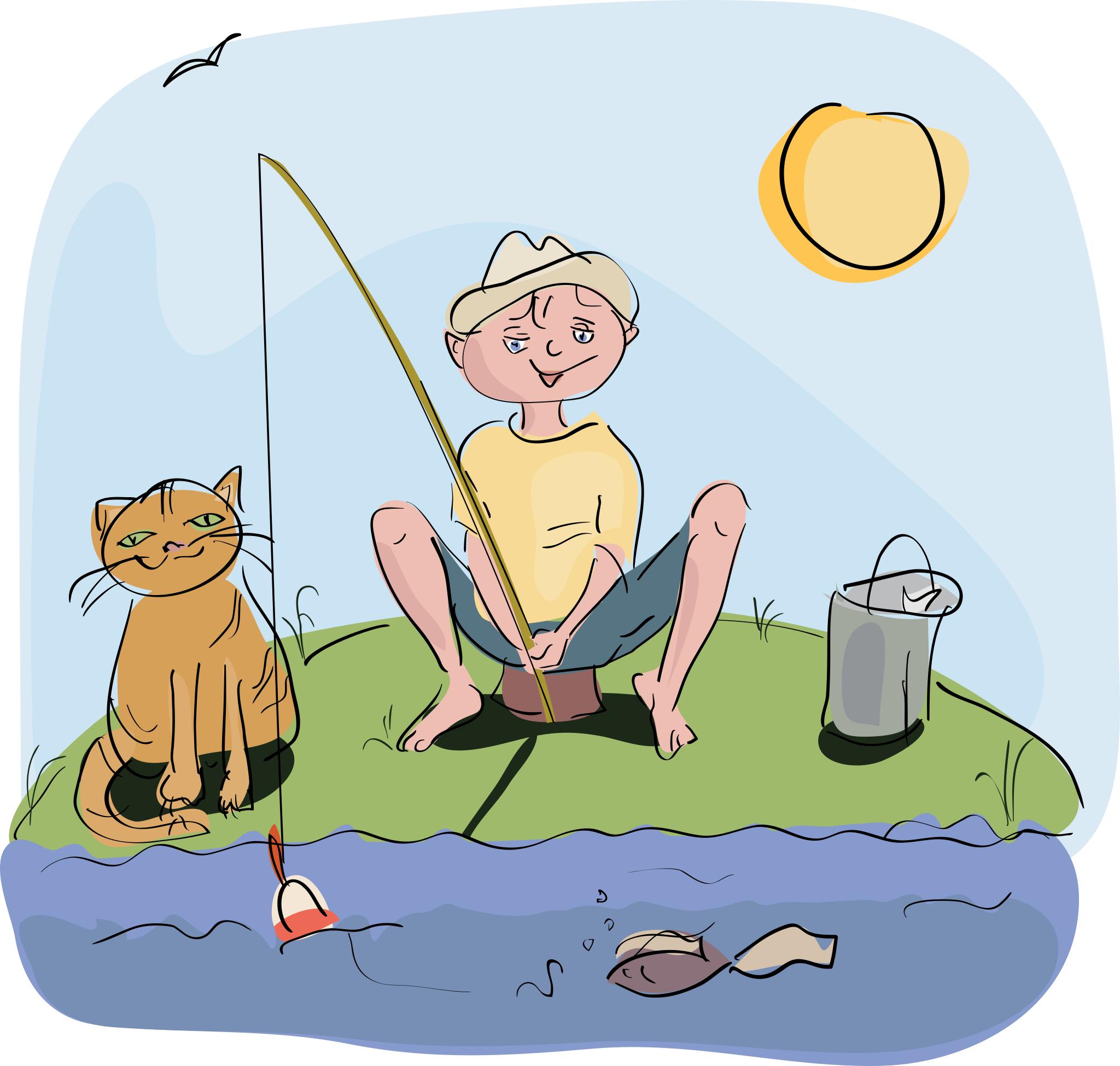 Рыбак с удочкой
