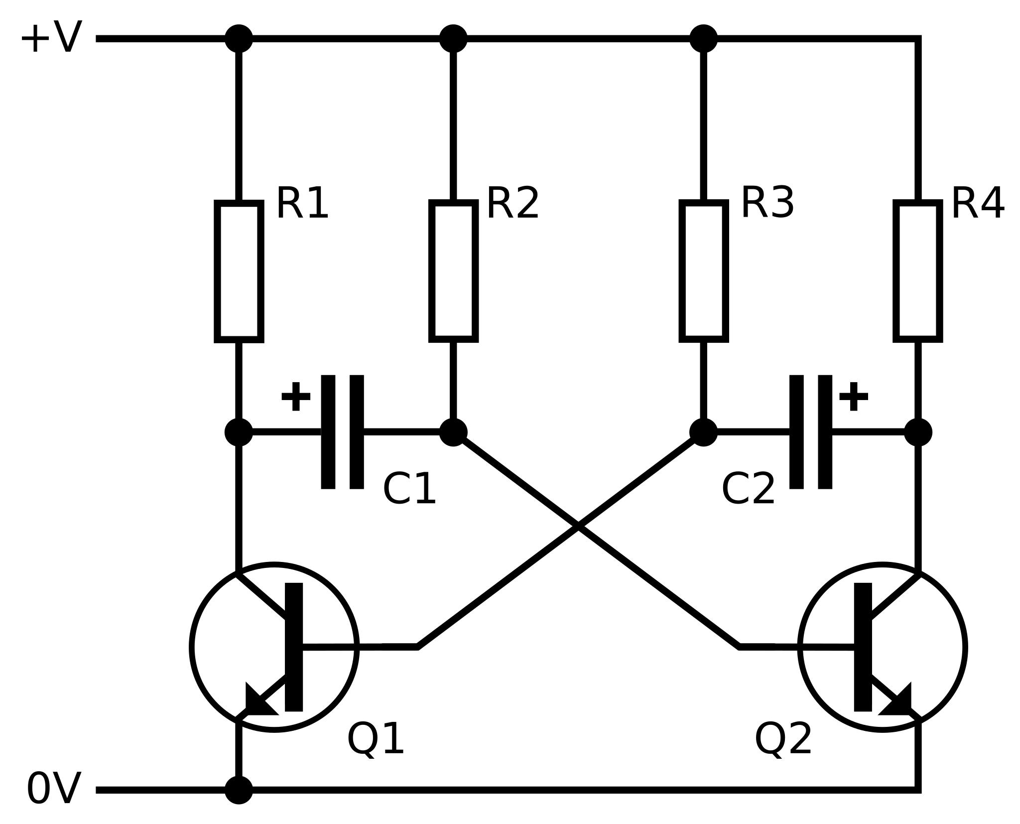 Триггерная защелка на транзисторах схема