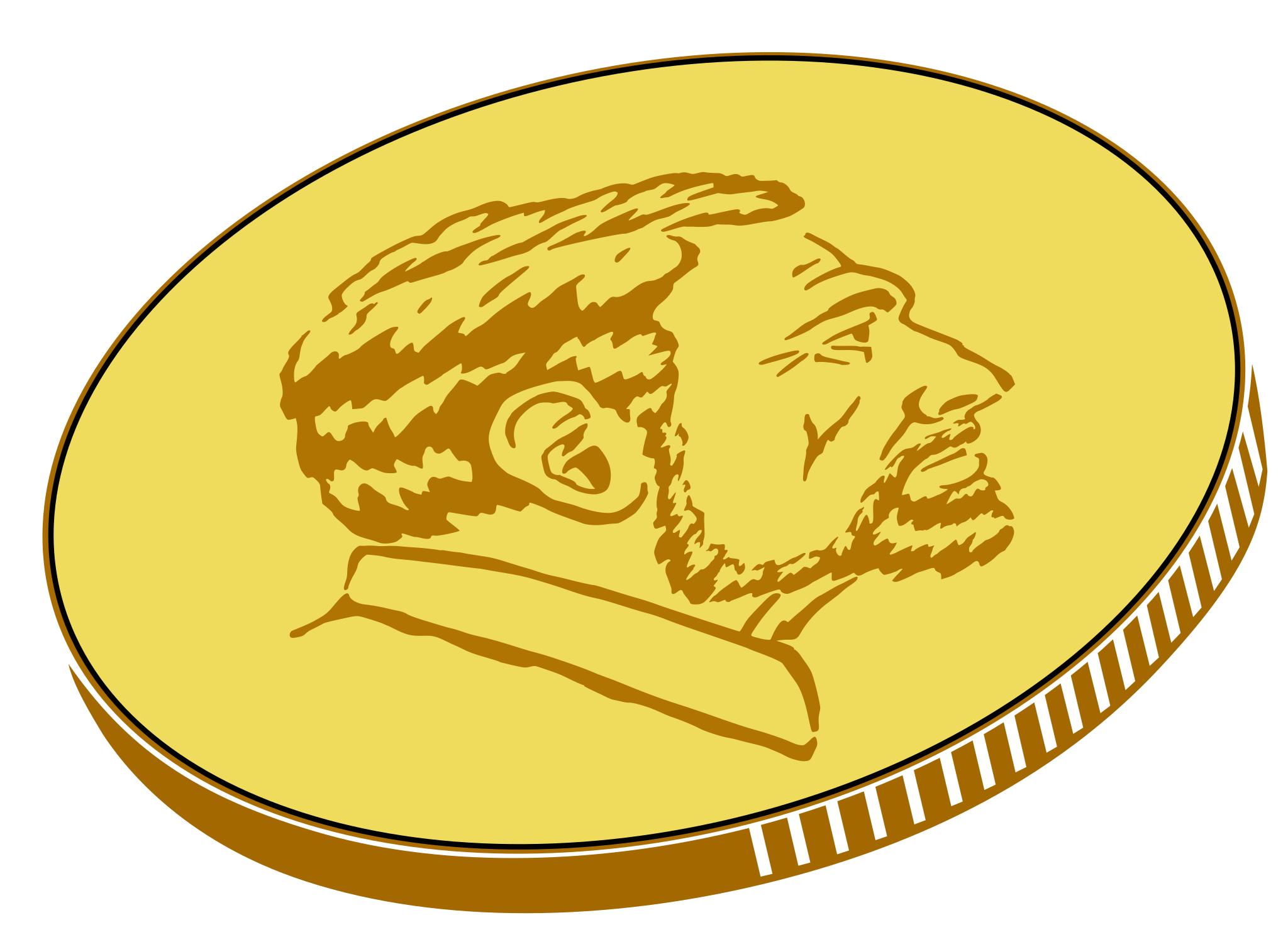 Золотая монета значок