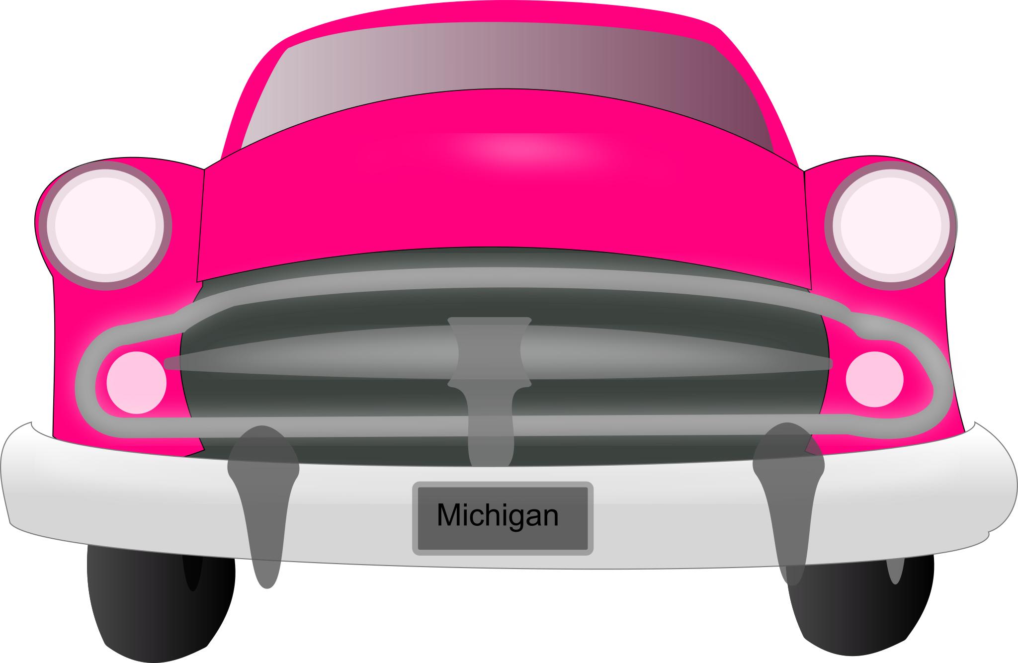 Розовый автомобиль нарисованный