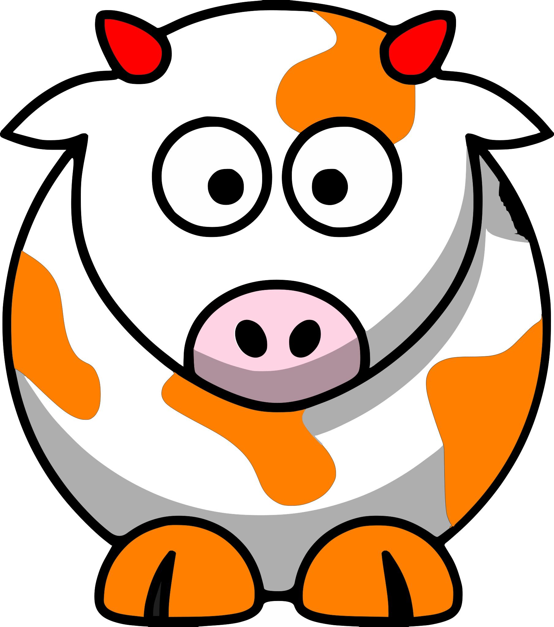 Корова мультяшная оранжевая