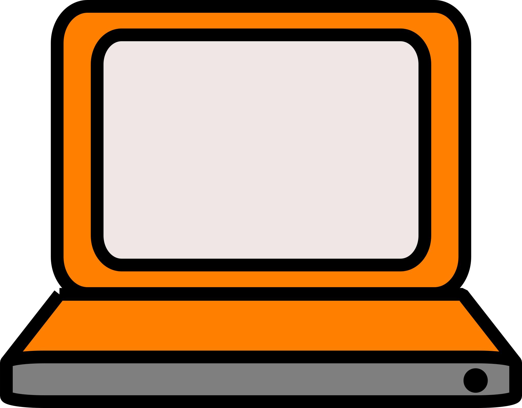 Компьютер оранжевый значок