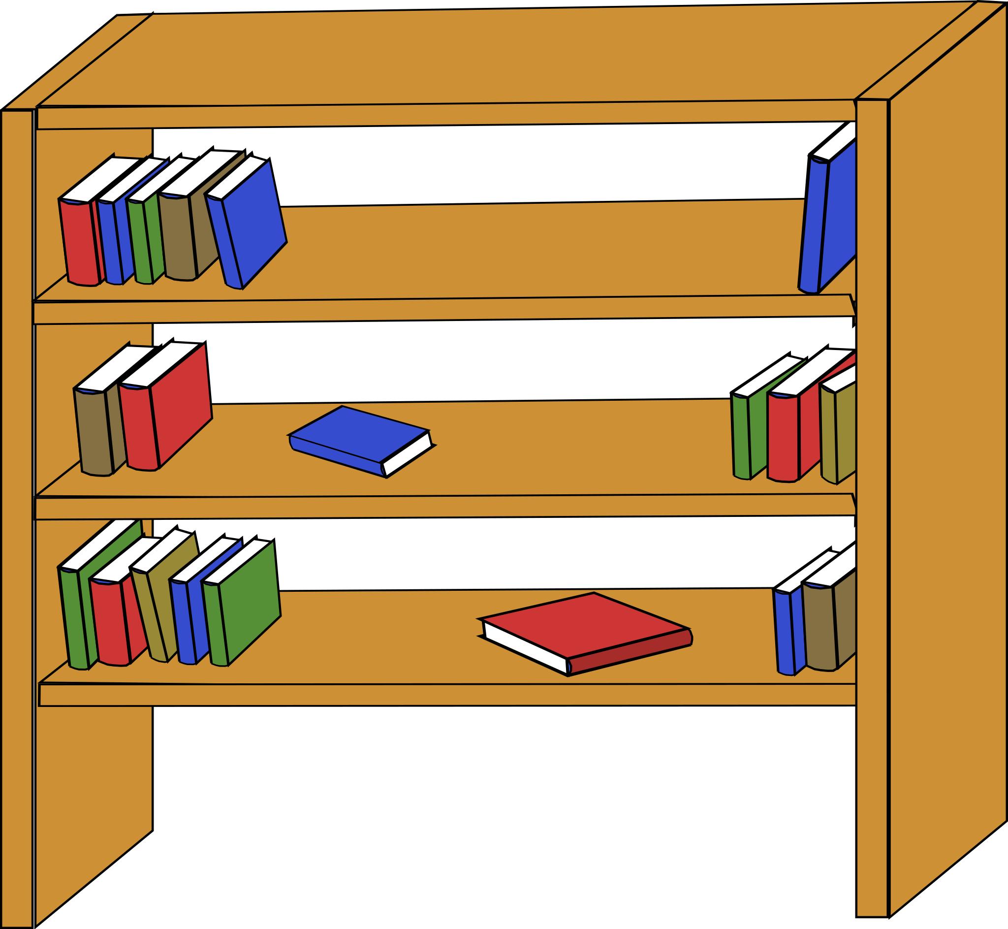 Нарисованный книжный шкаф