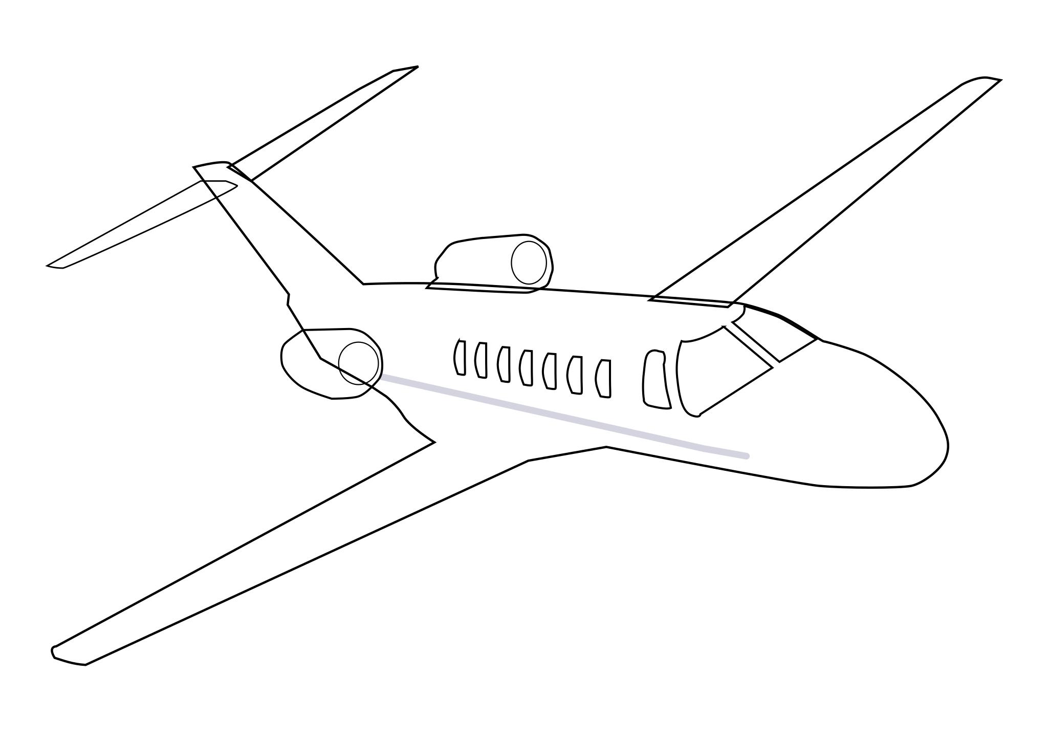 Частный самолет нарисованный