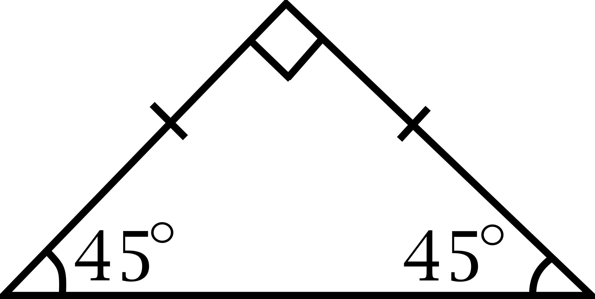 Треугольник с углами 45 45 90
