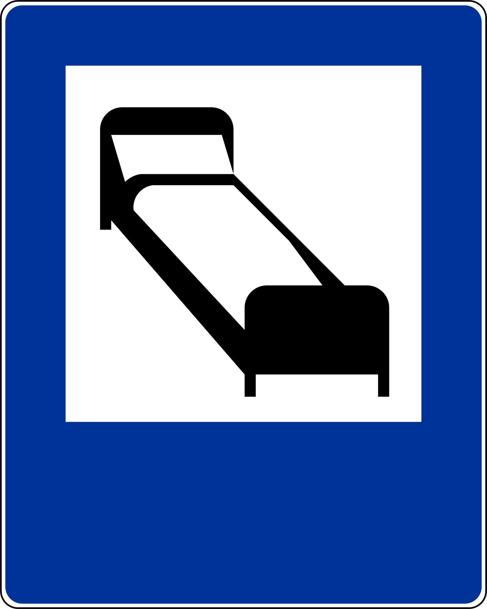 Дорожный знак кровать