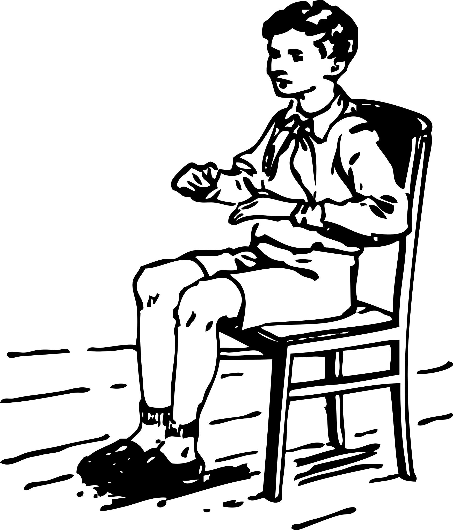 Набросок сидящего мальчика
