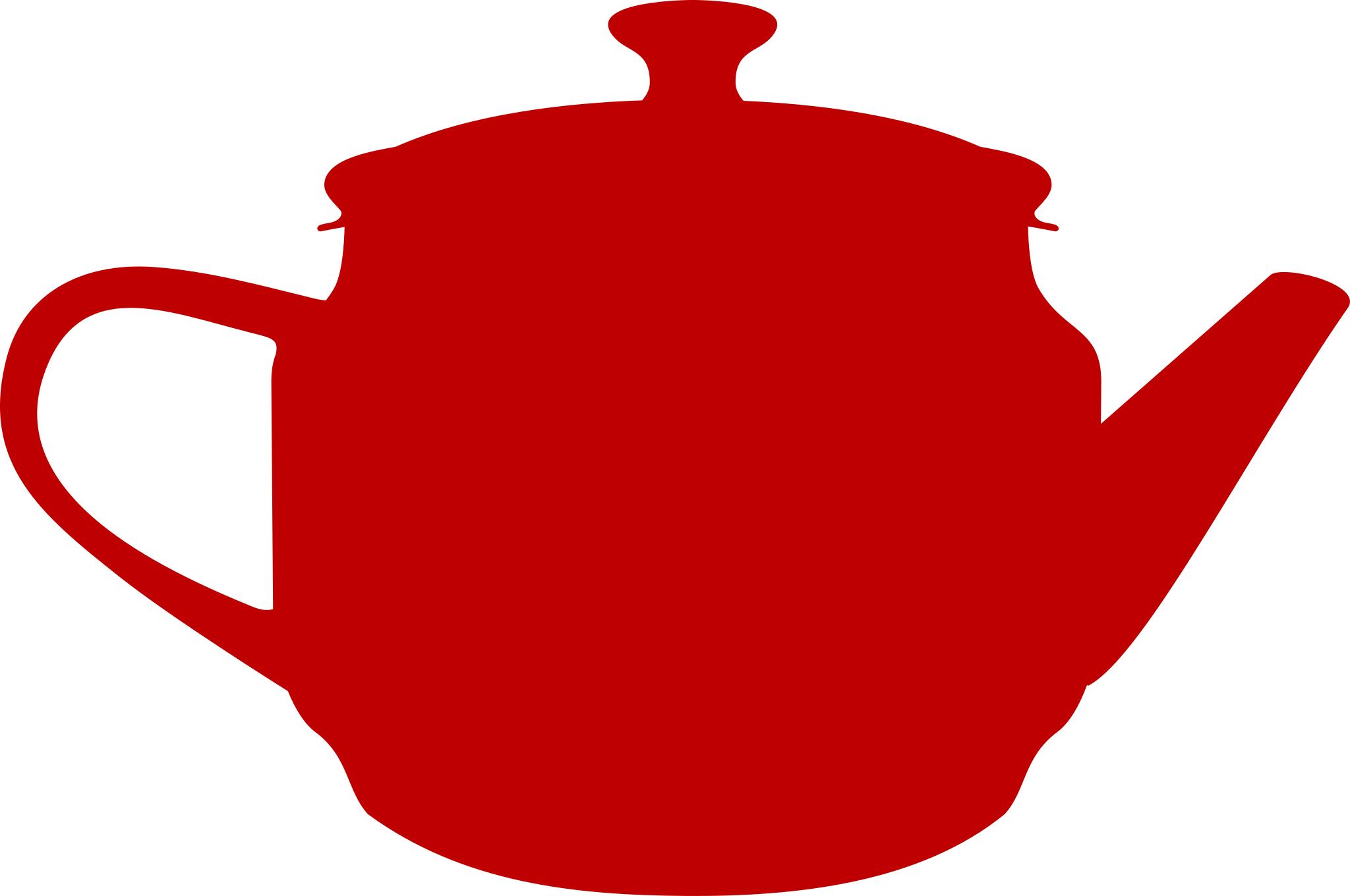 Красный чайник на белом фоне