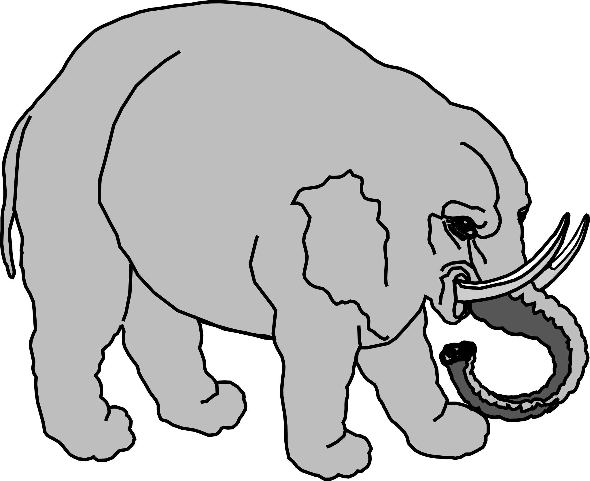 Млекопитающие слон черно-белая раскраска