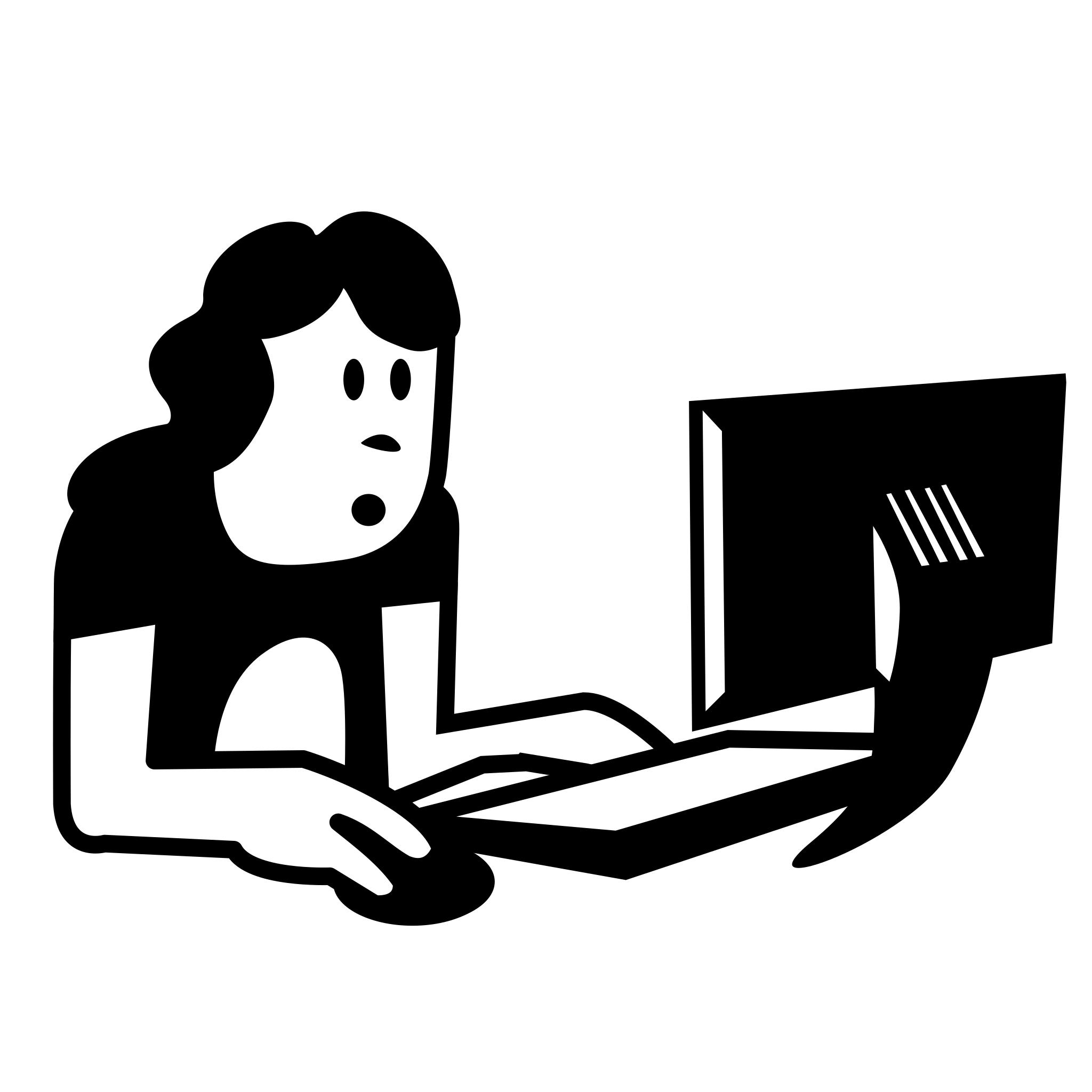 Человек с компьютером иконка