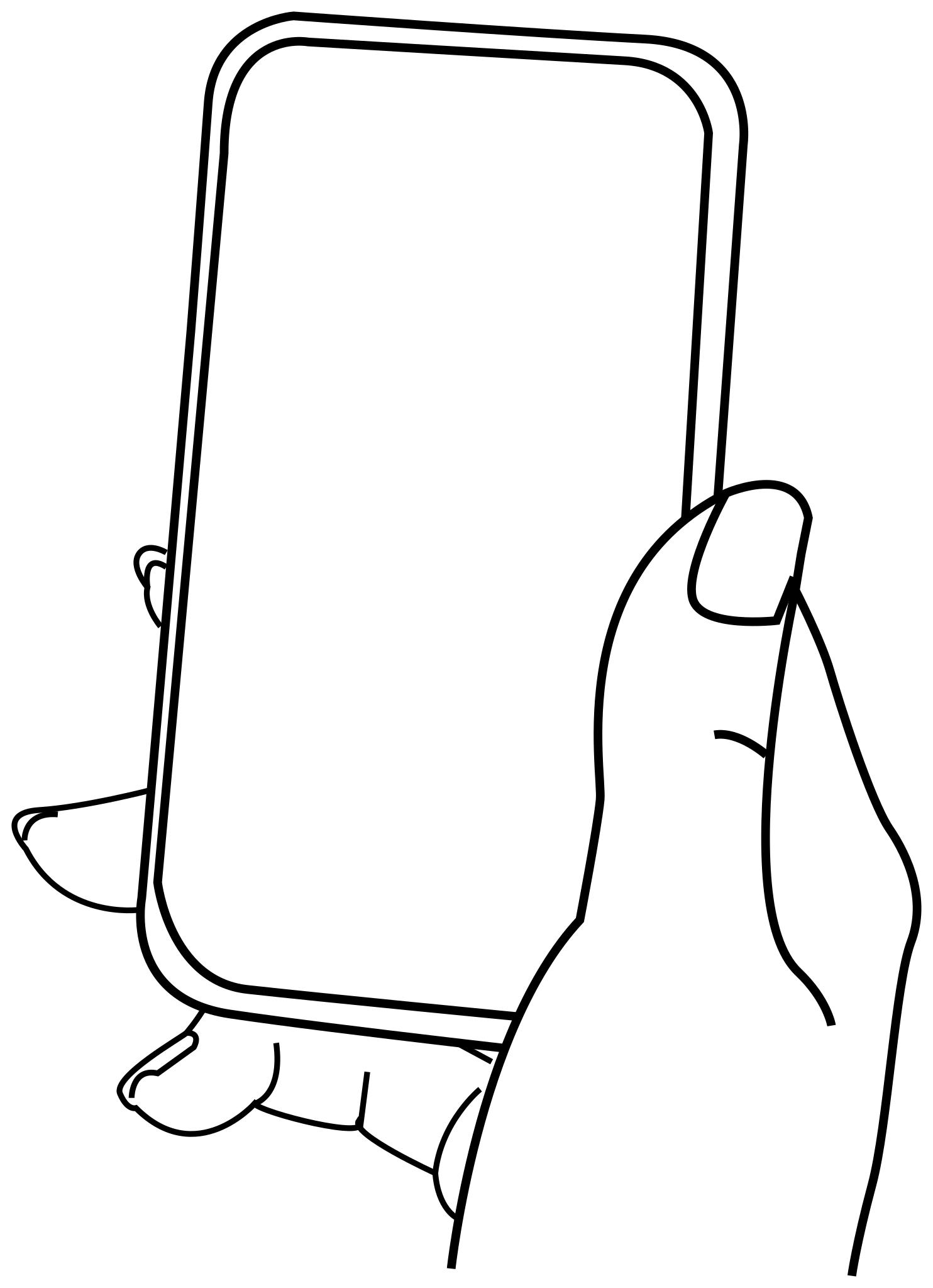 Нарисованный айфон в руках