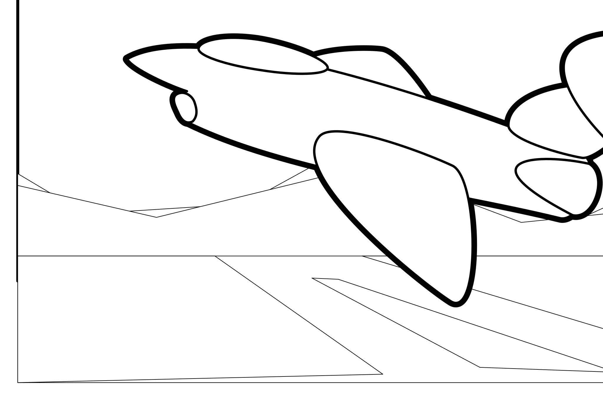 Контур самолета для рисования