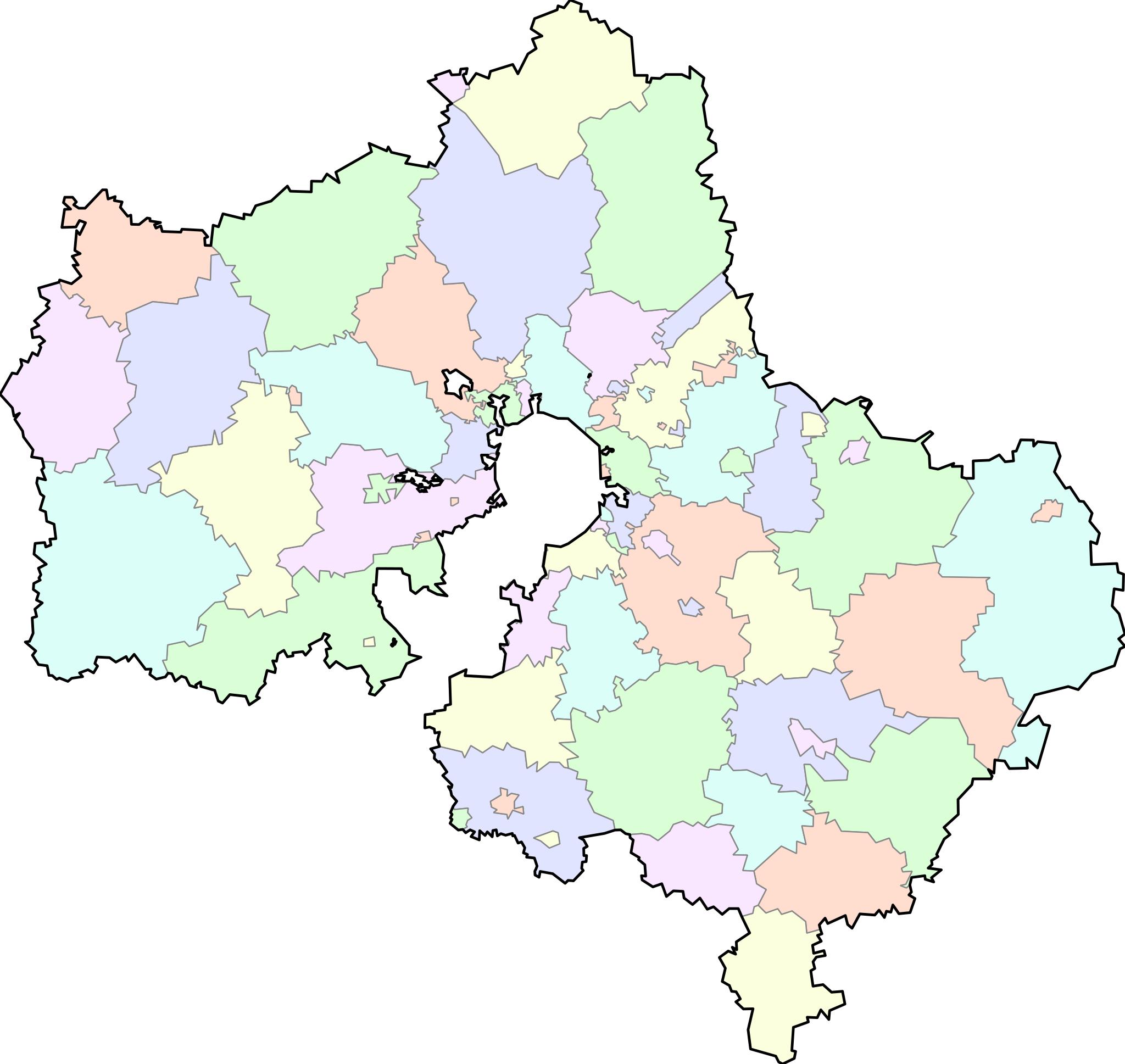 Административная карта Московской области 2022