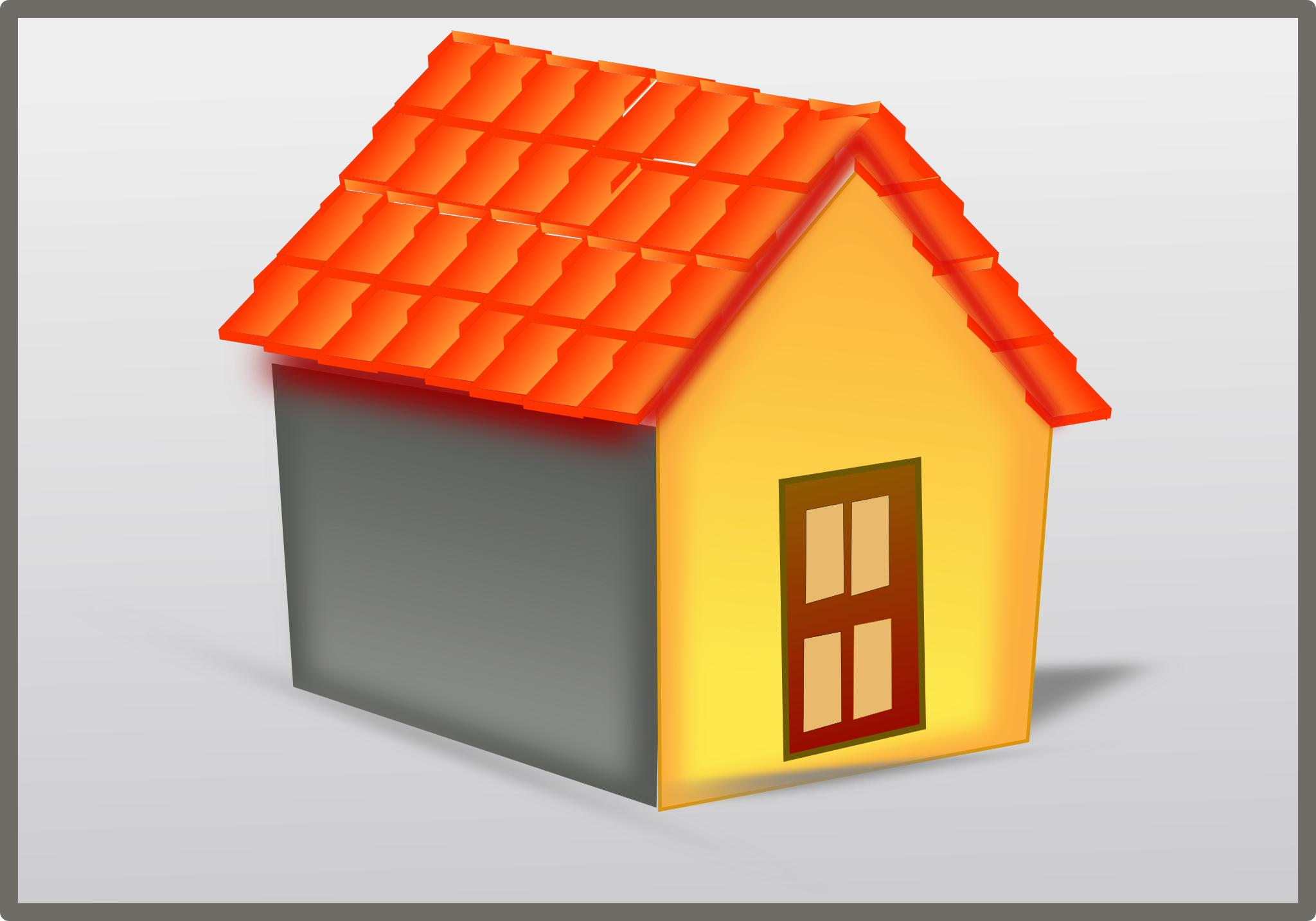 Домик с оранжевой крышей для детей