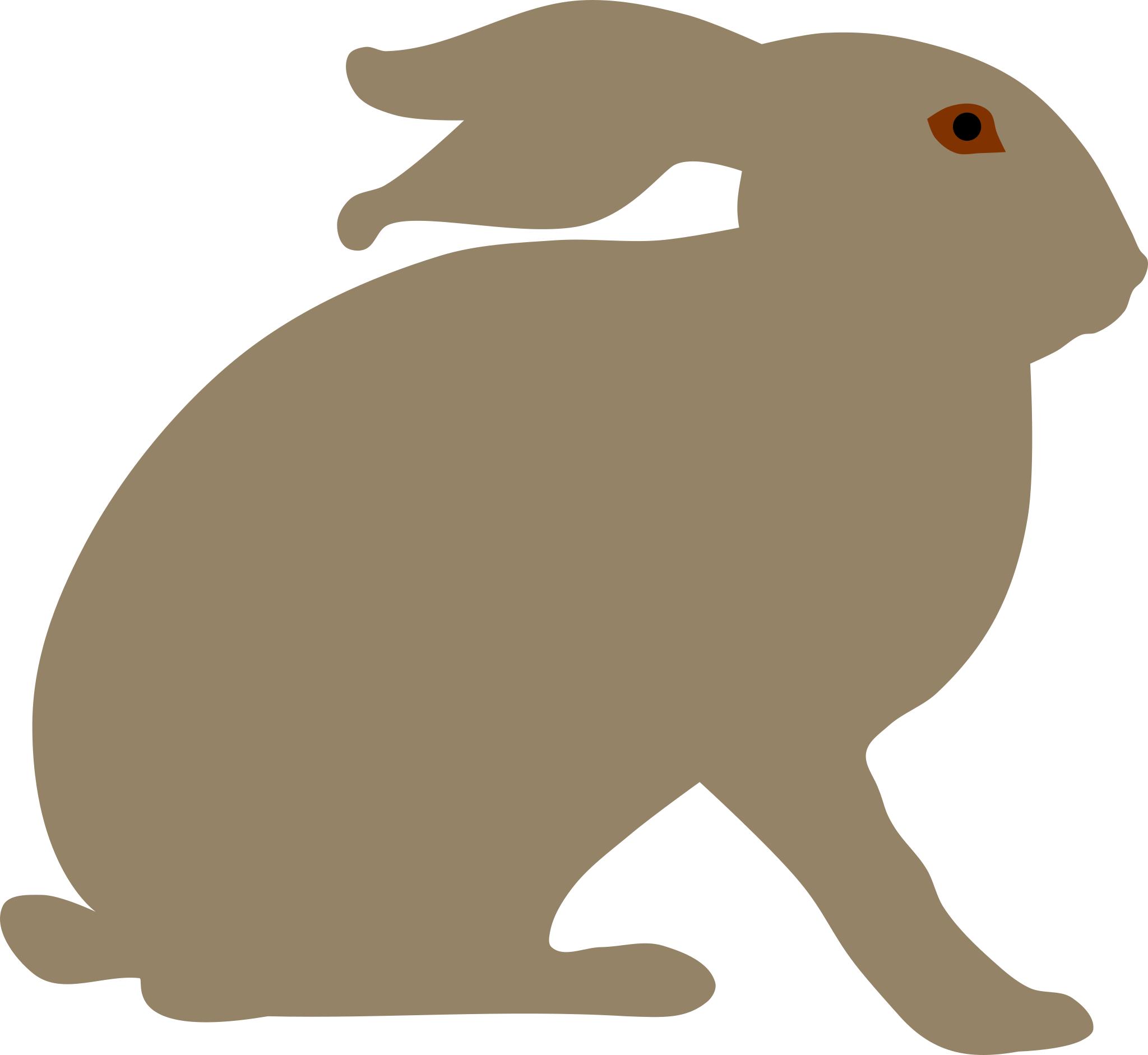 Силуэт серого зайца