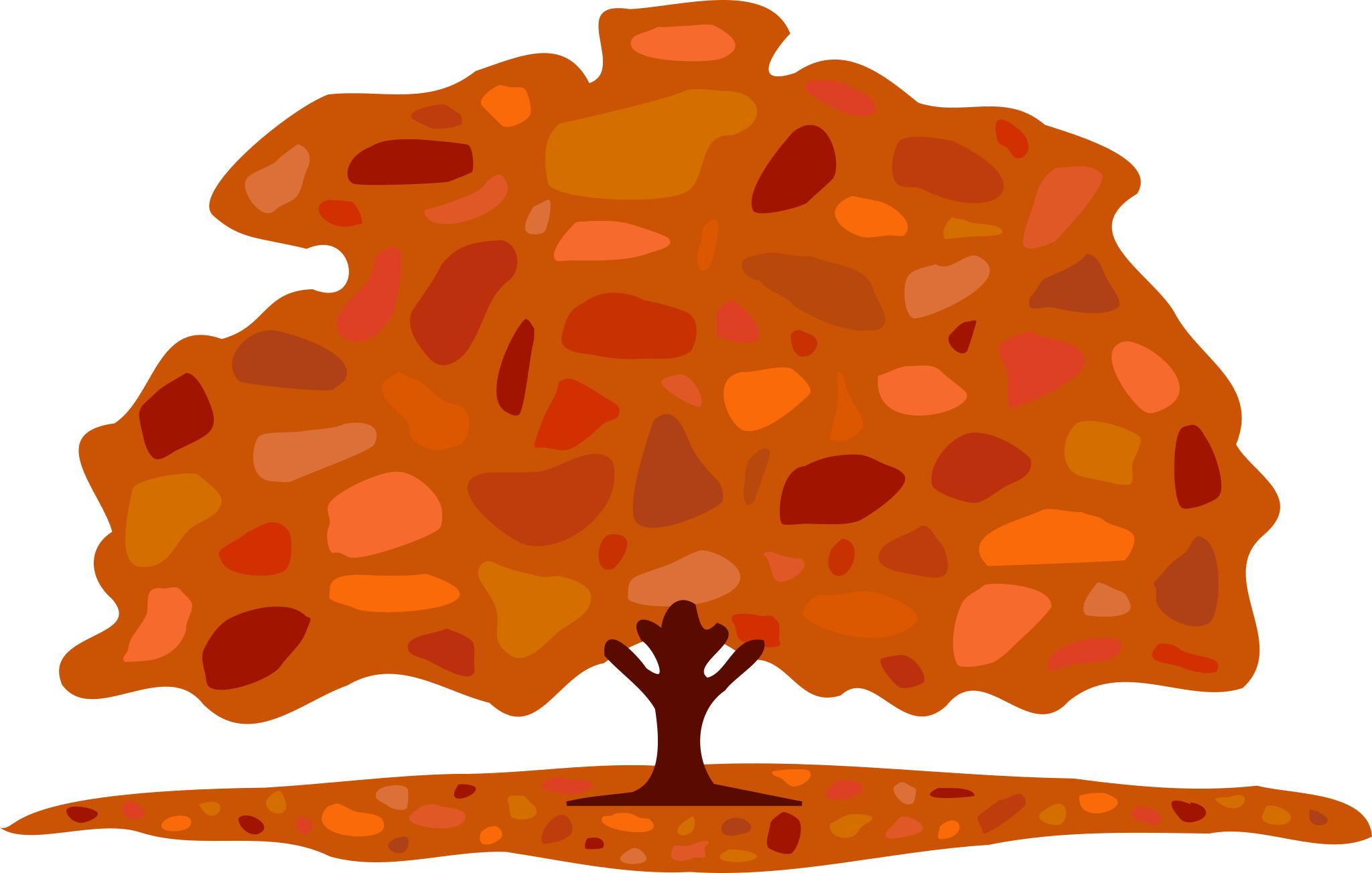 Дерево осенью мультипликационный
