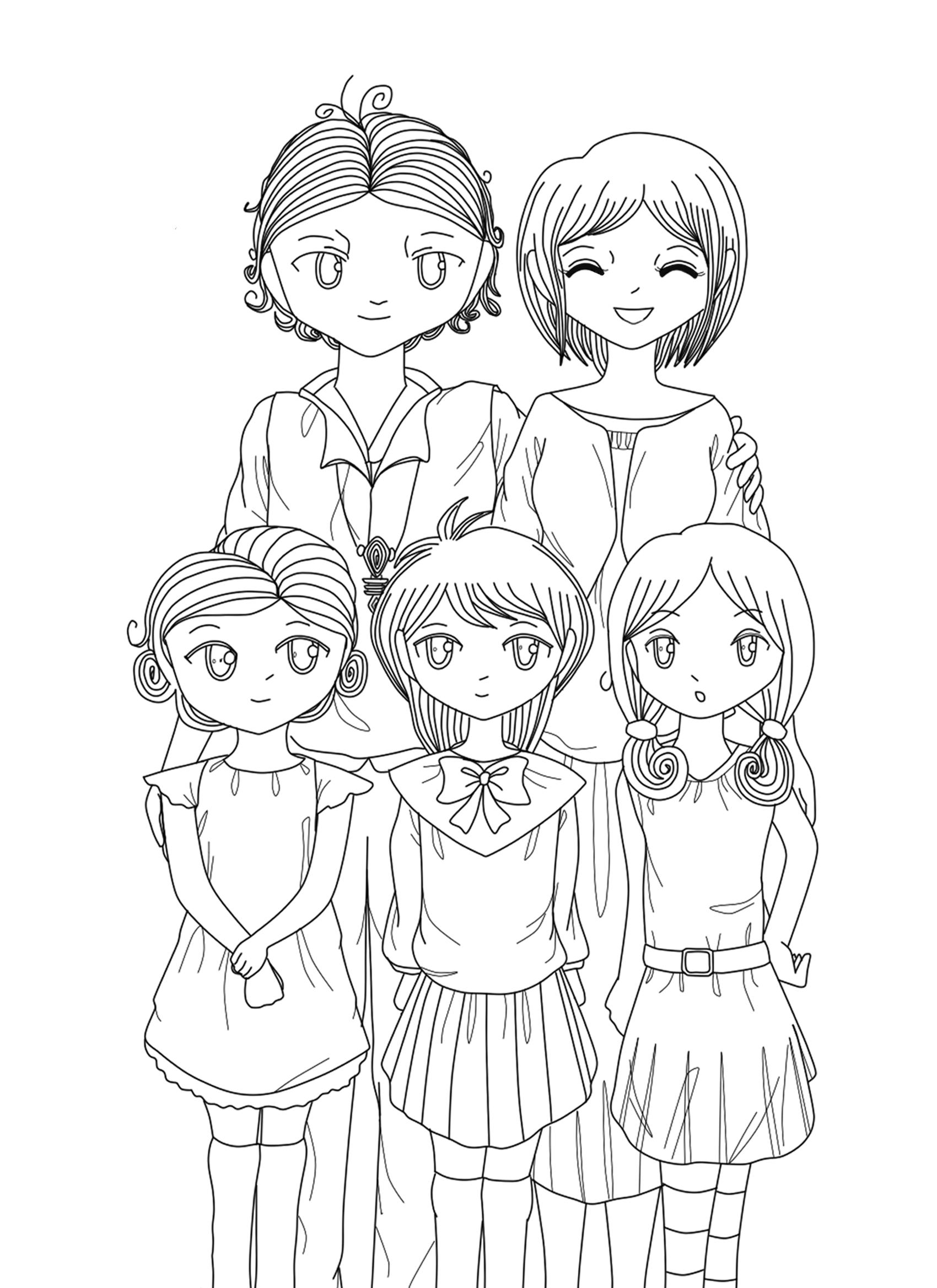 Семья рисунок аниме