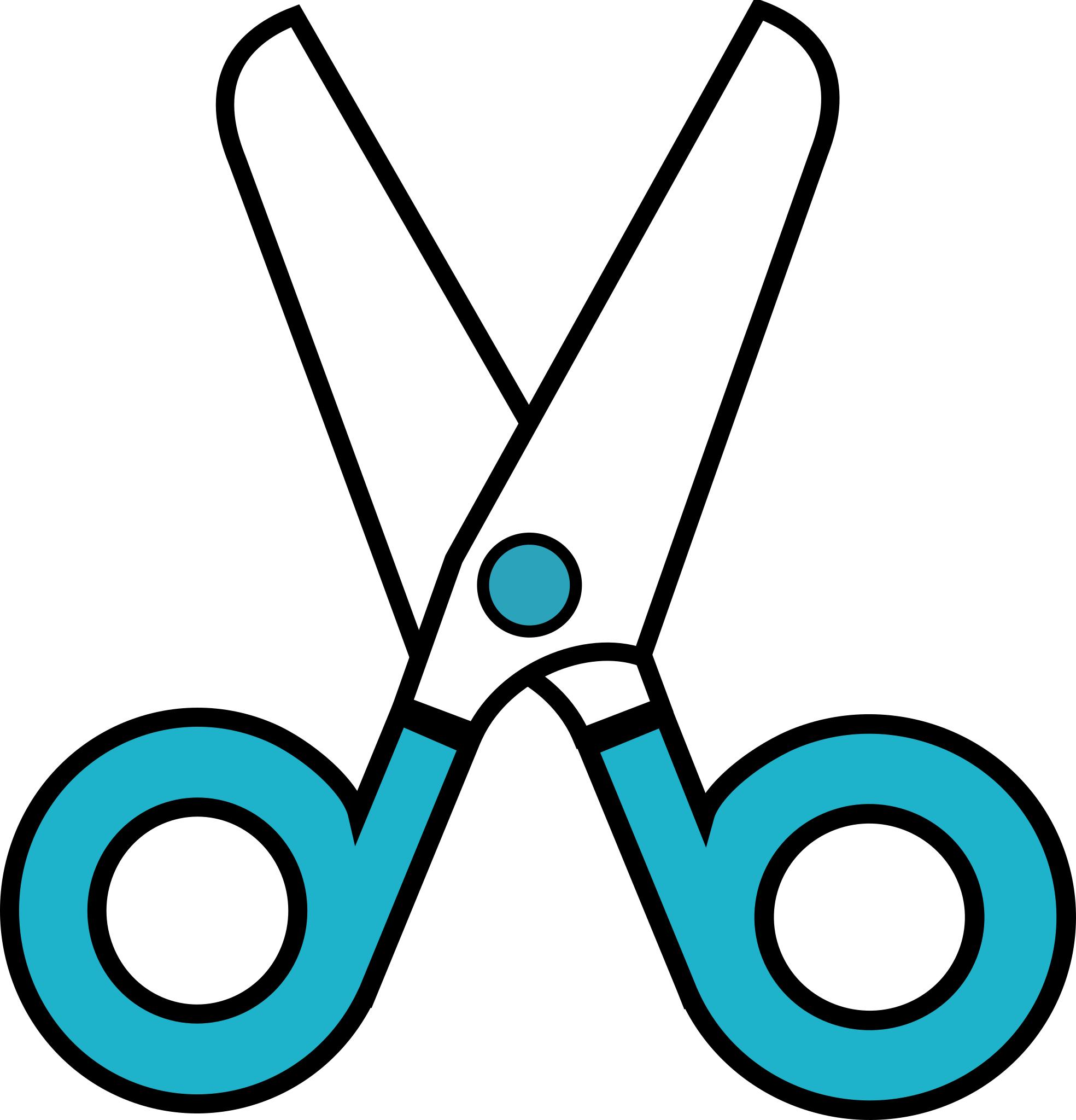 Круглые логотипы с ножницами