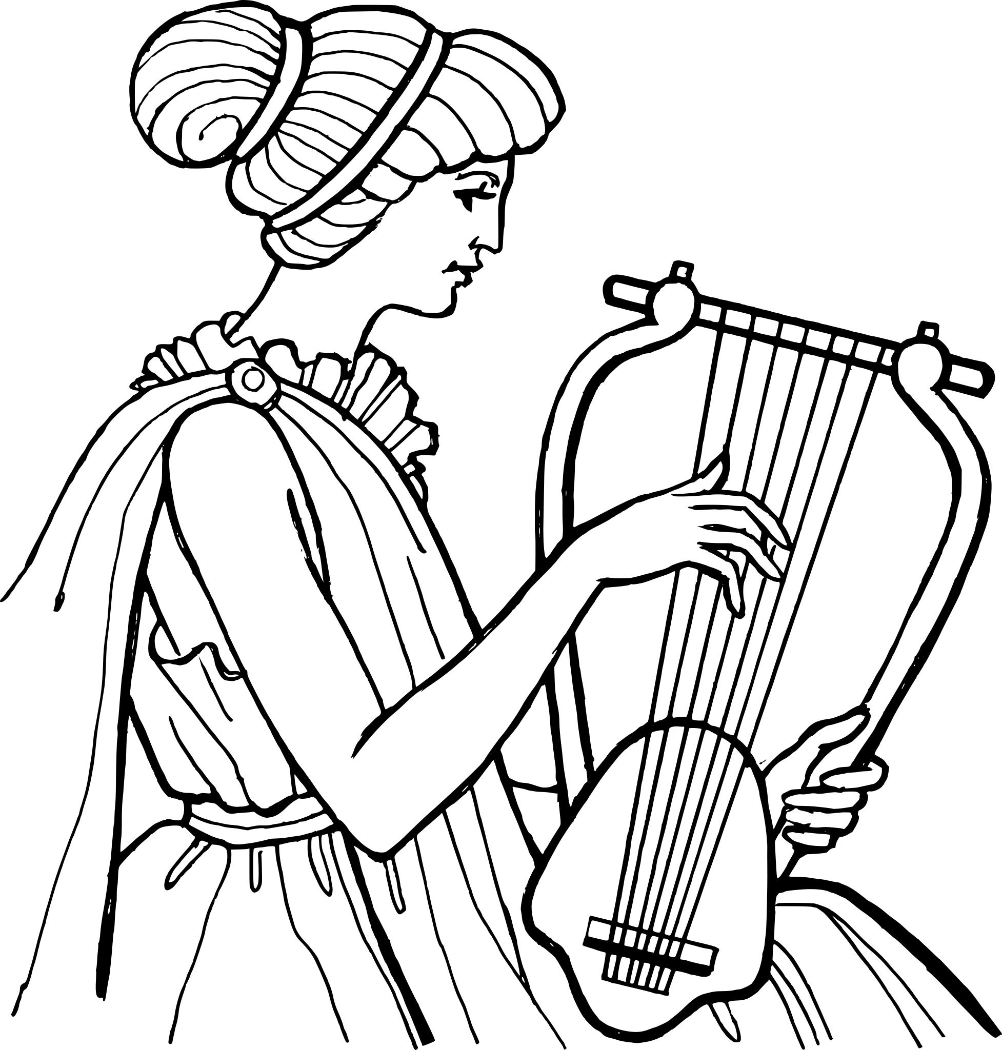Музыканты древней Греции с арфой