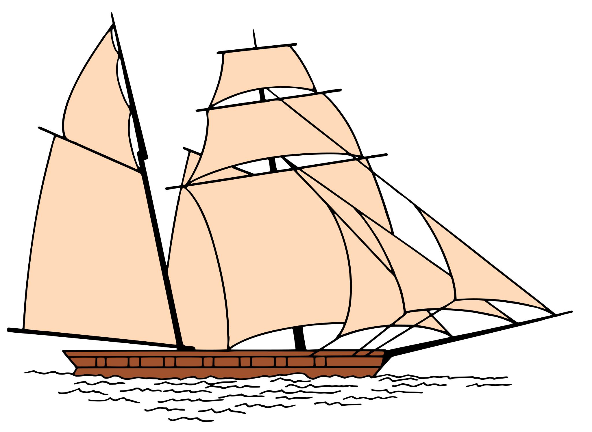 Рисунок кораблика с парусами